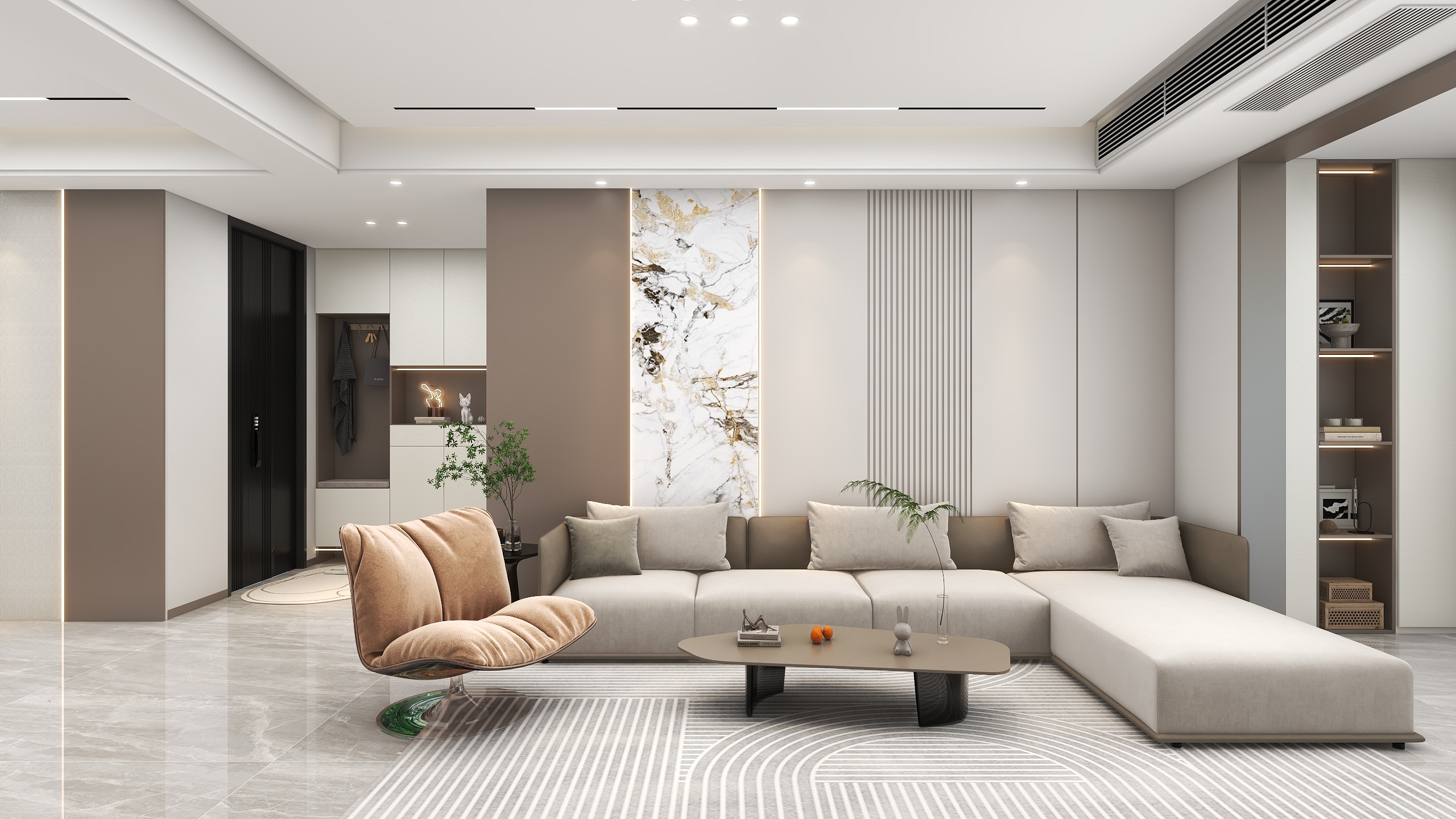 李青越-220方现代简约六居室装修效果图