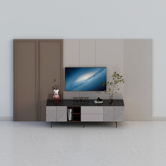 Modern minimalist TV cabinet combination