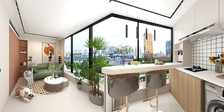 张广超-40m²奶油风LOFT马卡龙主题-装修设计方案