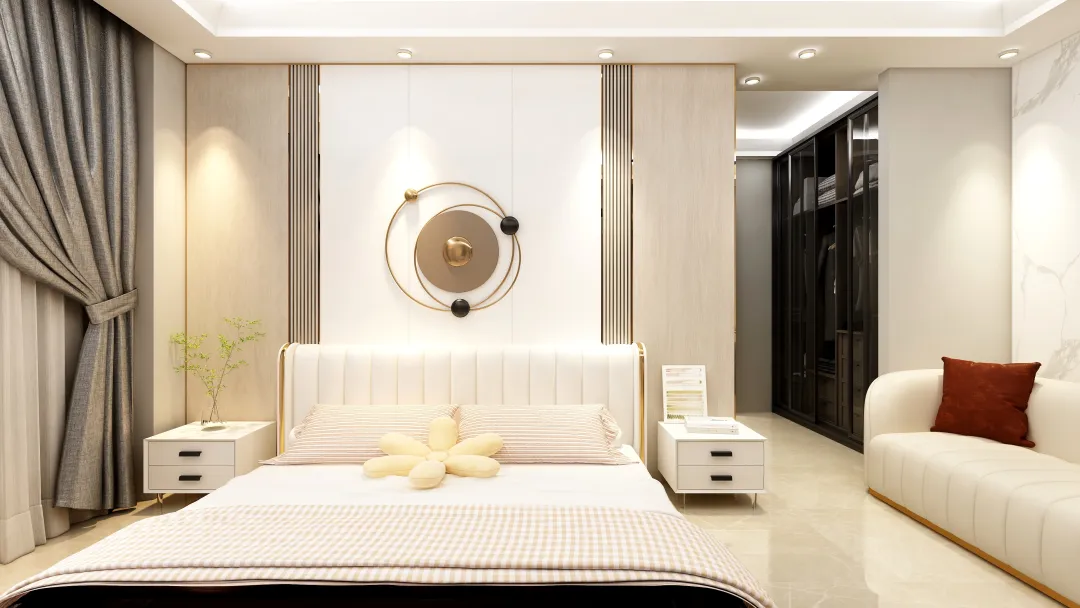 esraahosamtawfi2的装修设计方案:Pent house bed room interior in modern style