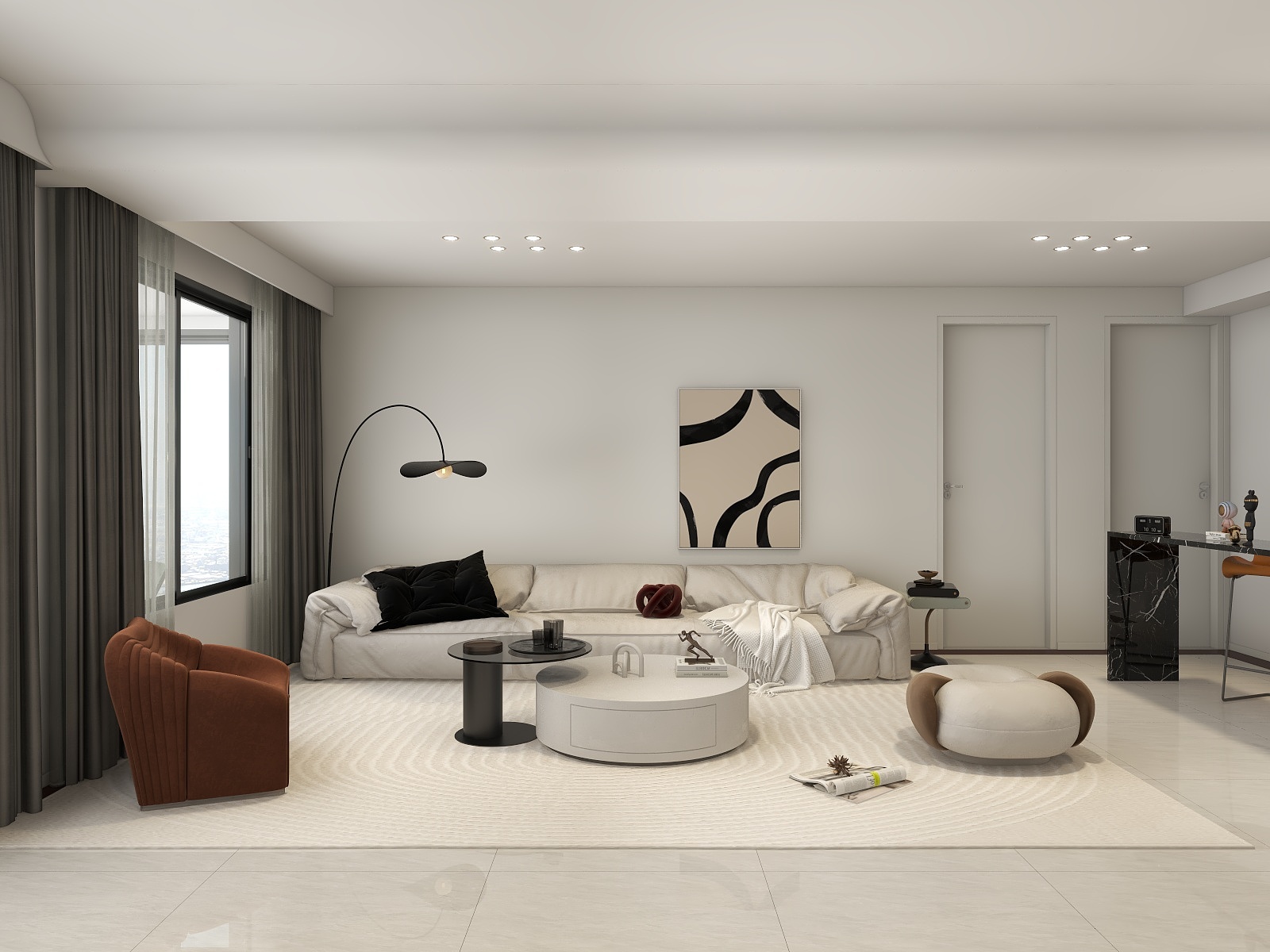 吴爽-现代简约风格四室设计装修效果图