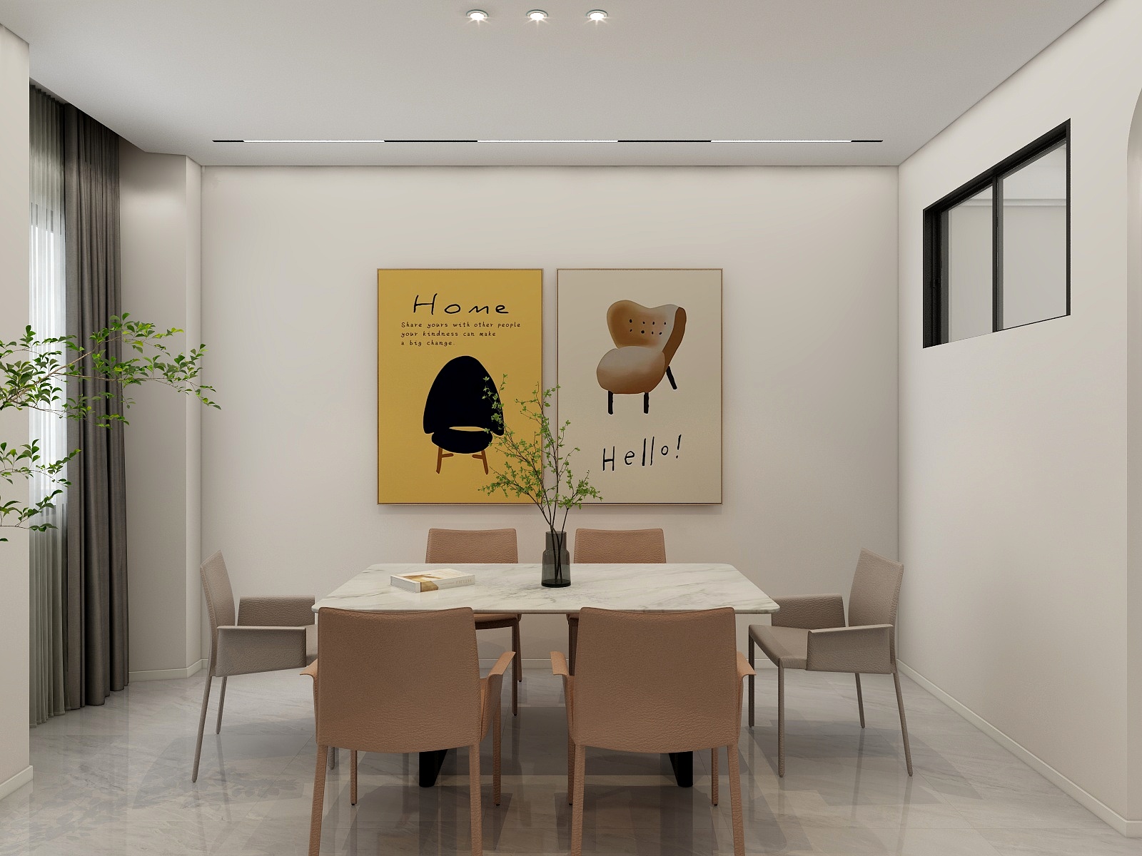 吴爽-现代简约无主灯三室设计装修效果图