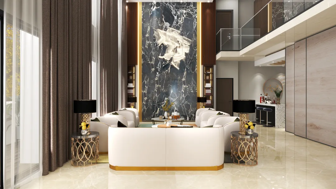 xemaarch的装修设计方案:Pent house lobby interior design in modern style