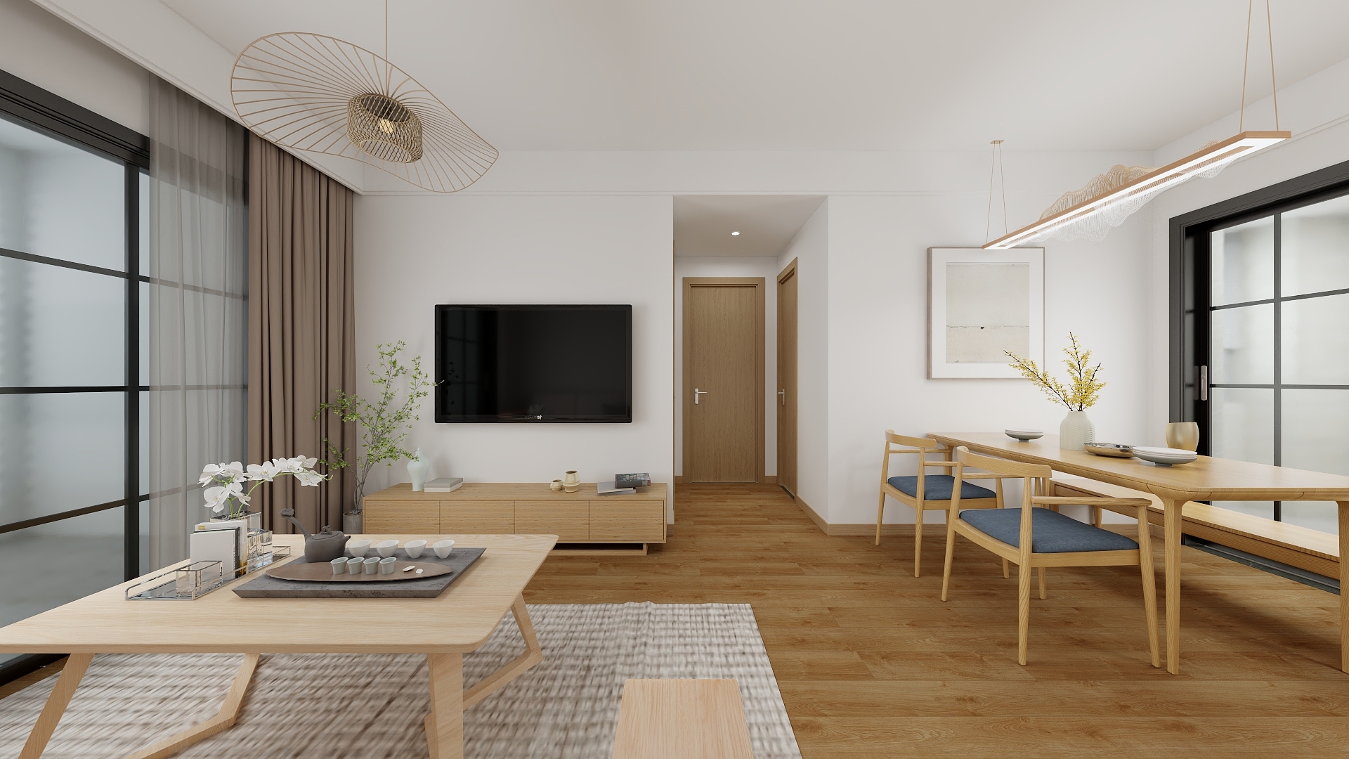 乐豪斯1-日式原木风装修效果图