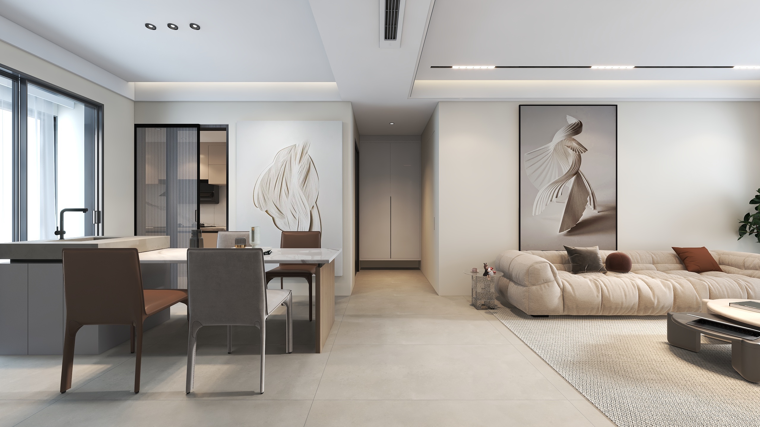 墨白之白设计-墨韵澜庭117㎡奶油风-装修设计方案