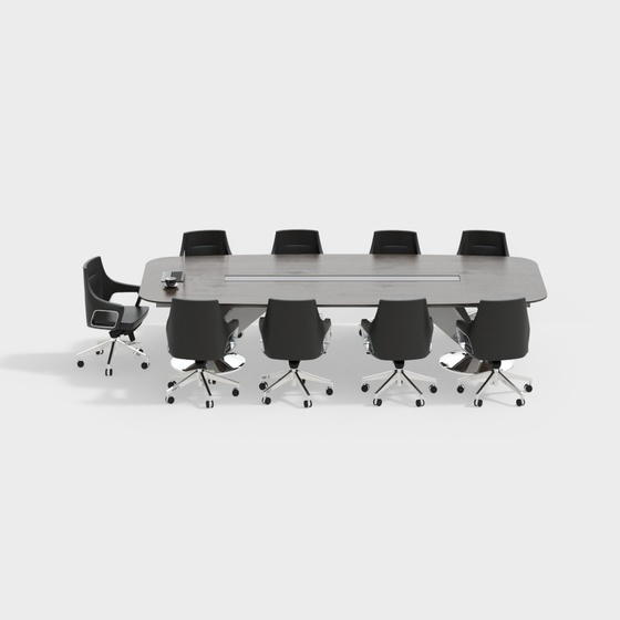Modern minimalist conference table and chair combination
