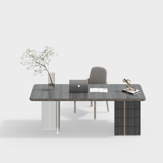 Modern study desk and chair combination