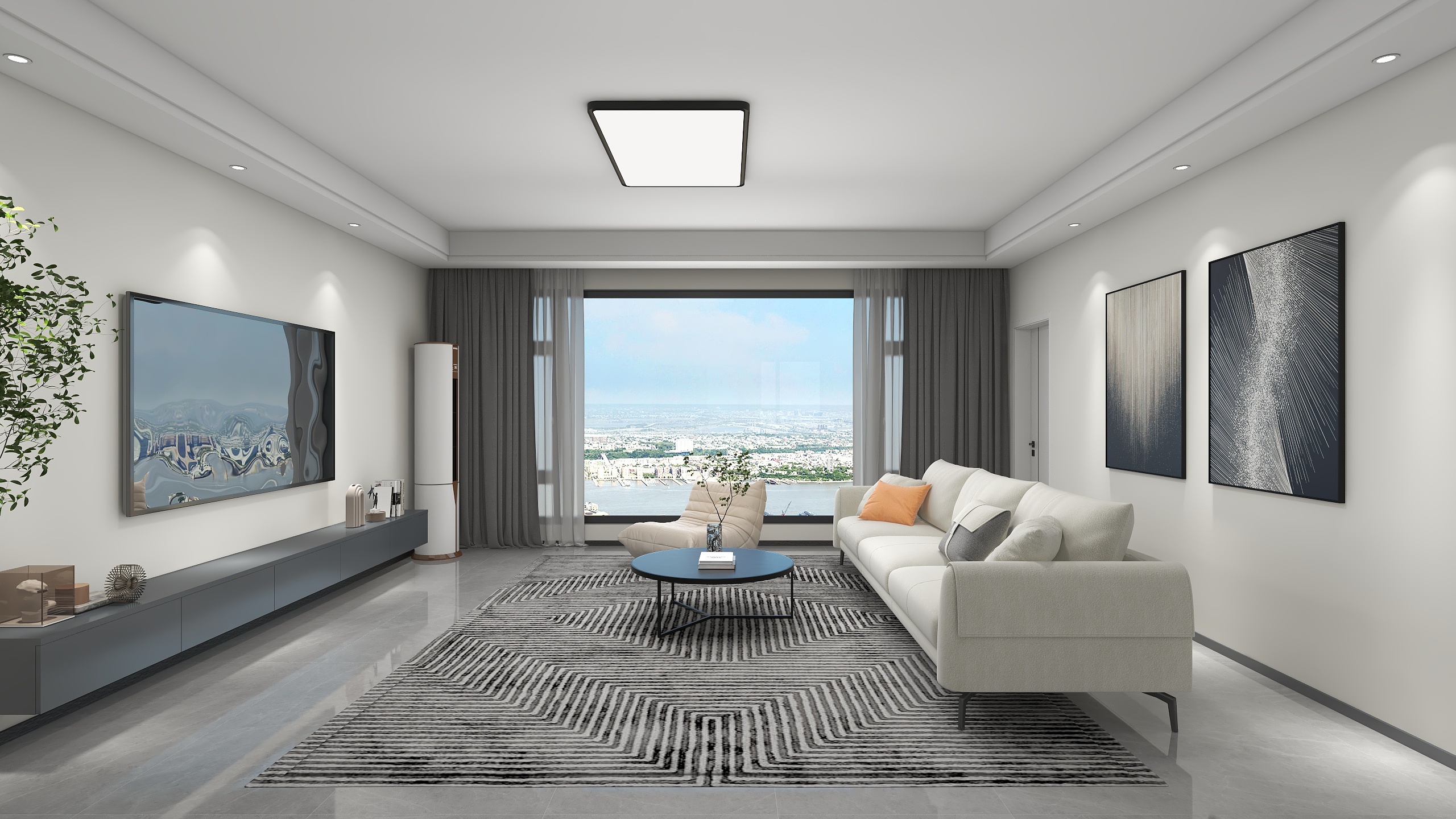 奥迪托里-143m²现代简约风客厅-装修设计方案