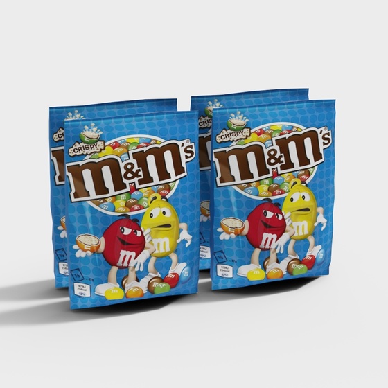Candy 3D Model in Blue and Brown