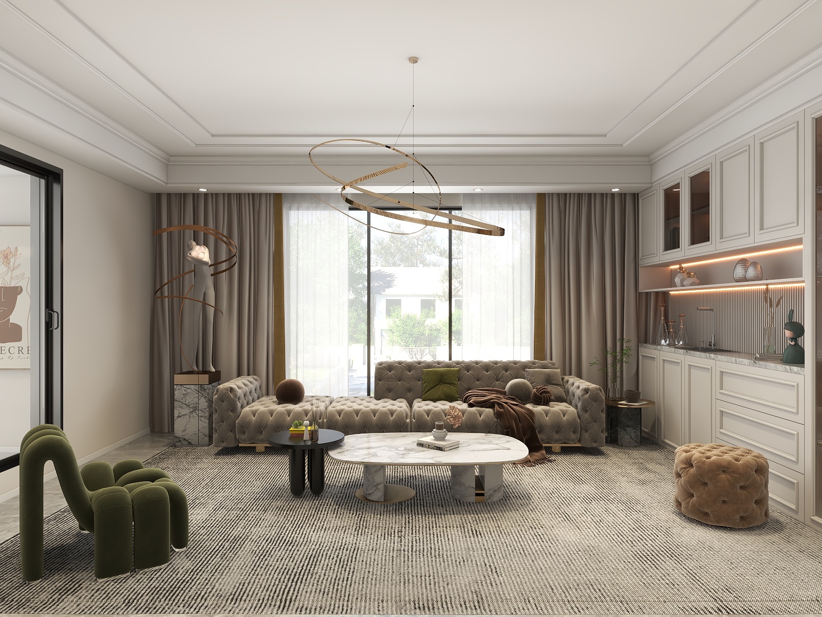 吴爽-法式轻奢复试四层设计装修效果图