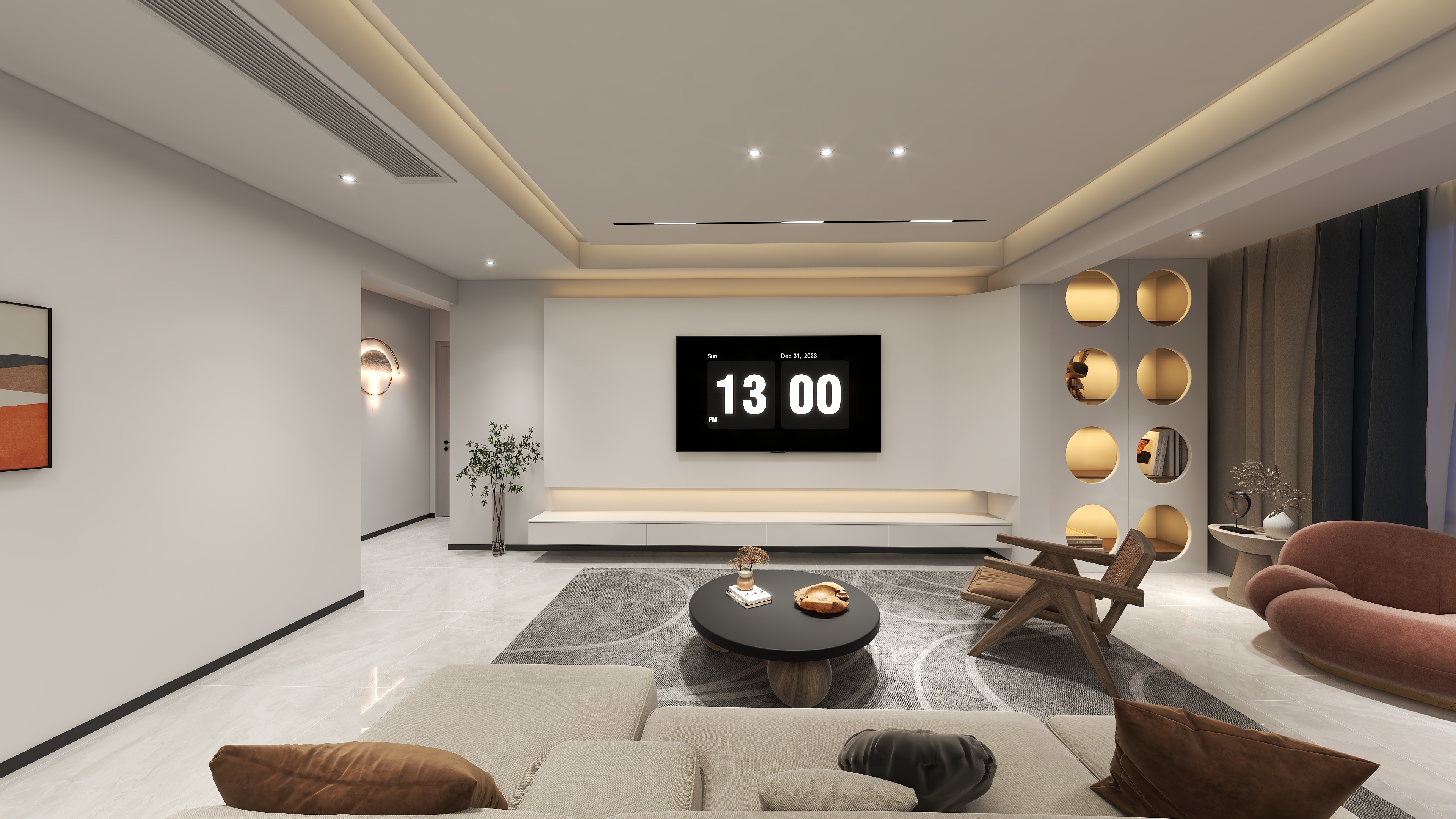 设计师白BJVH-印象海伦湾128平方四室一厅装修效果图