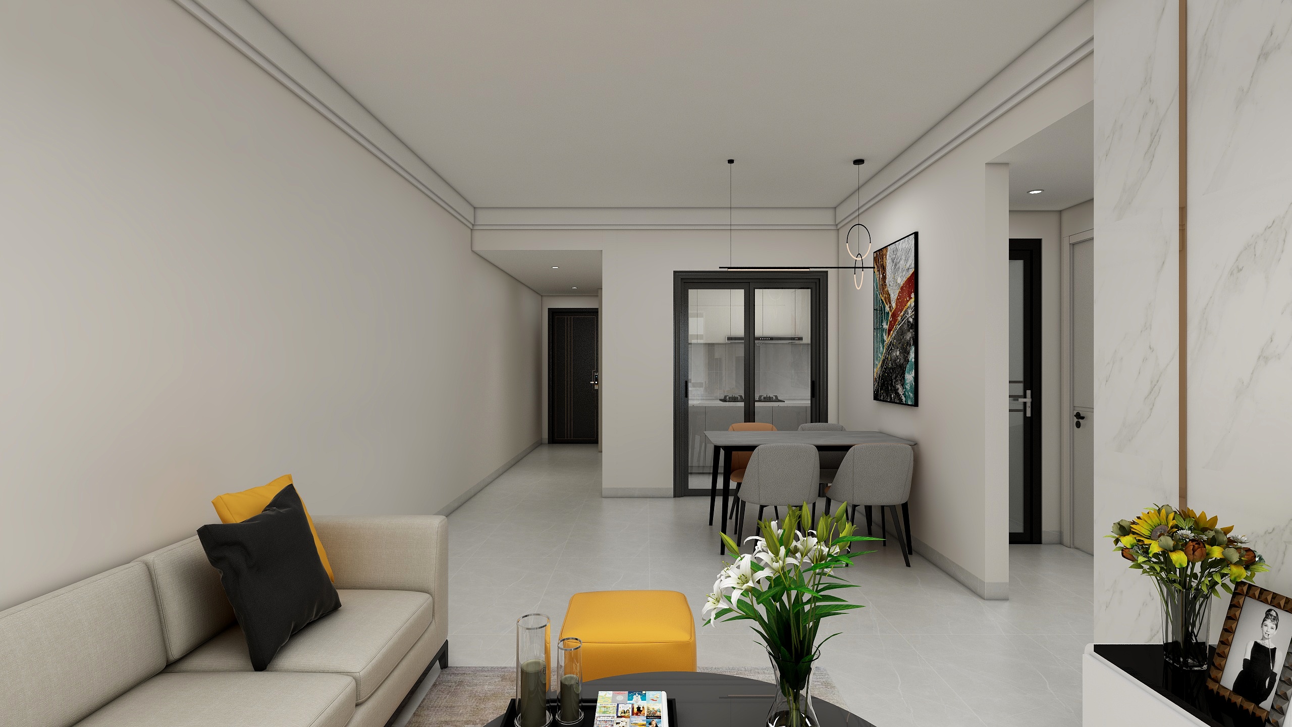 设计师阿燕-100平三居室现代简约风山语龙庭小区-装修设计方案