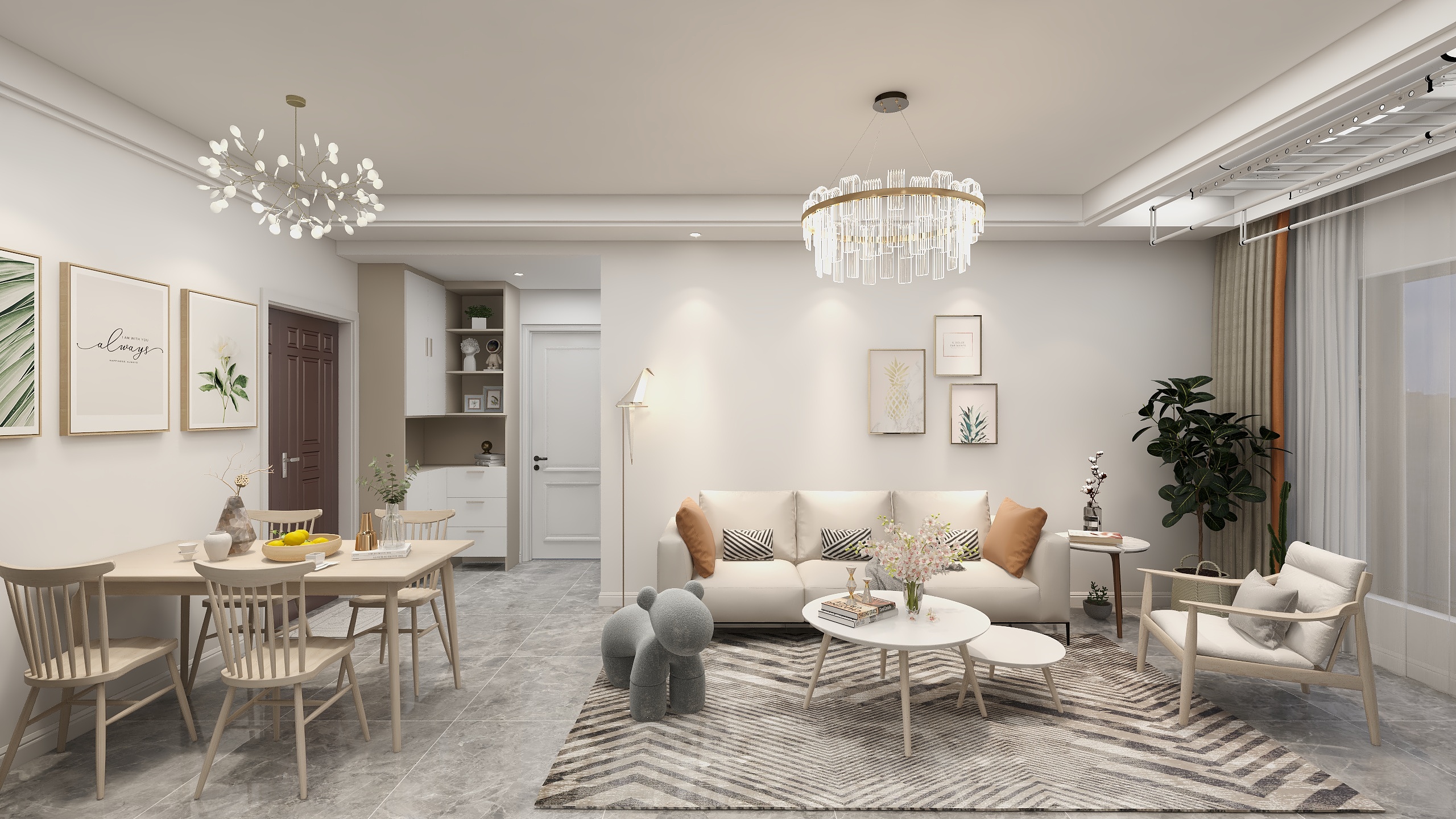 小鹿设计-小三室旧房改造装修效果图