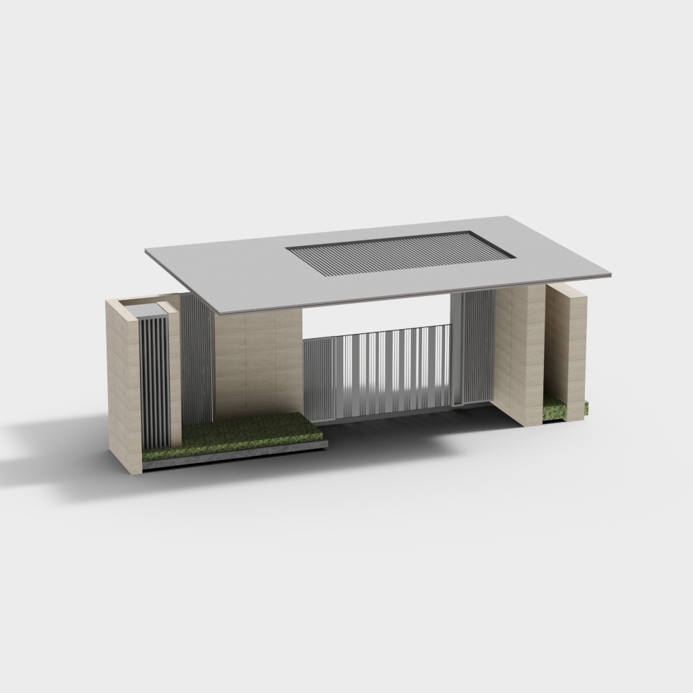 售楼部现代大门3D模型