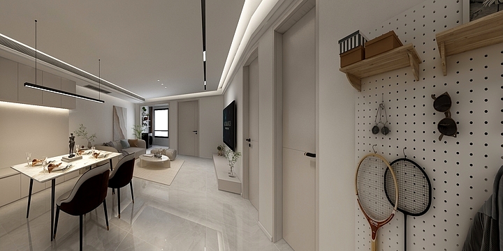 铭匠装饰全案设计-沙颍河畔2#1302现代奶油-铭匠全案设计-装修设计方案