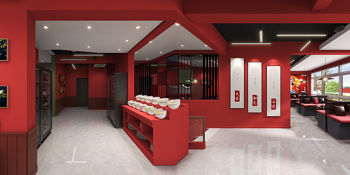 北里设计-168烧烤火锅国潮风格-装修设计方案