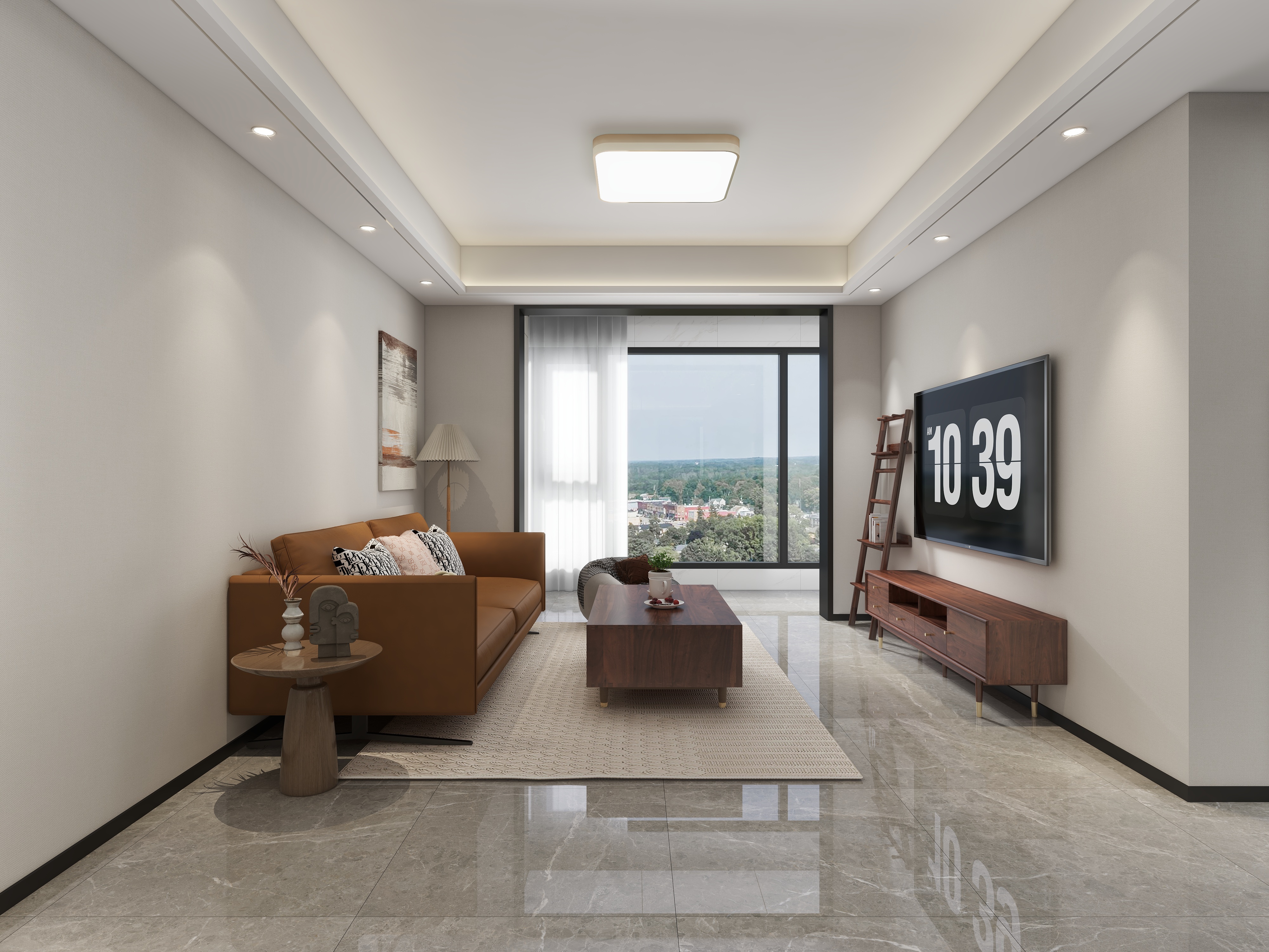 至简名设一钱春-200平现代原木风精装修【春】装修效果图