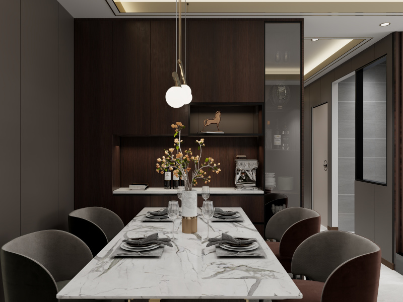 Modern Elegance Dining Room with Luxurious Touches