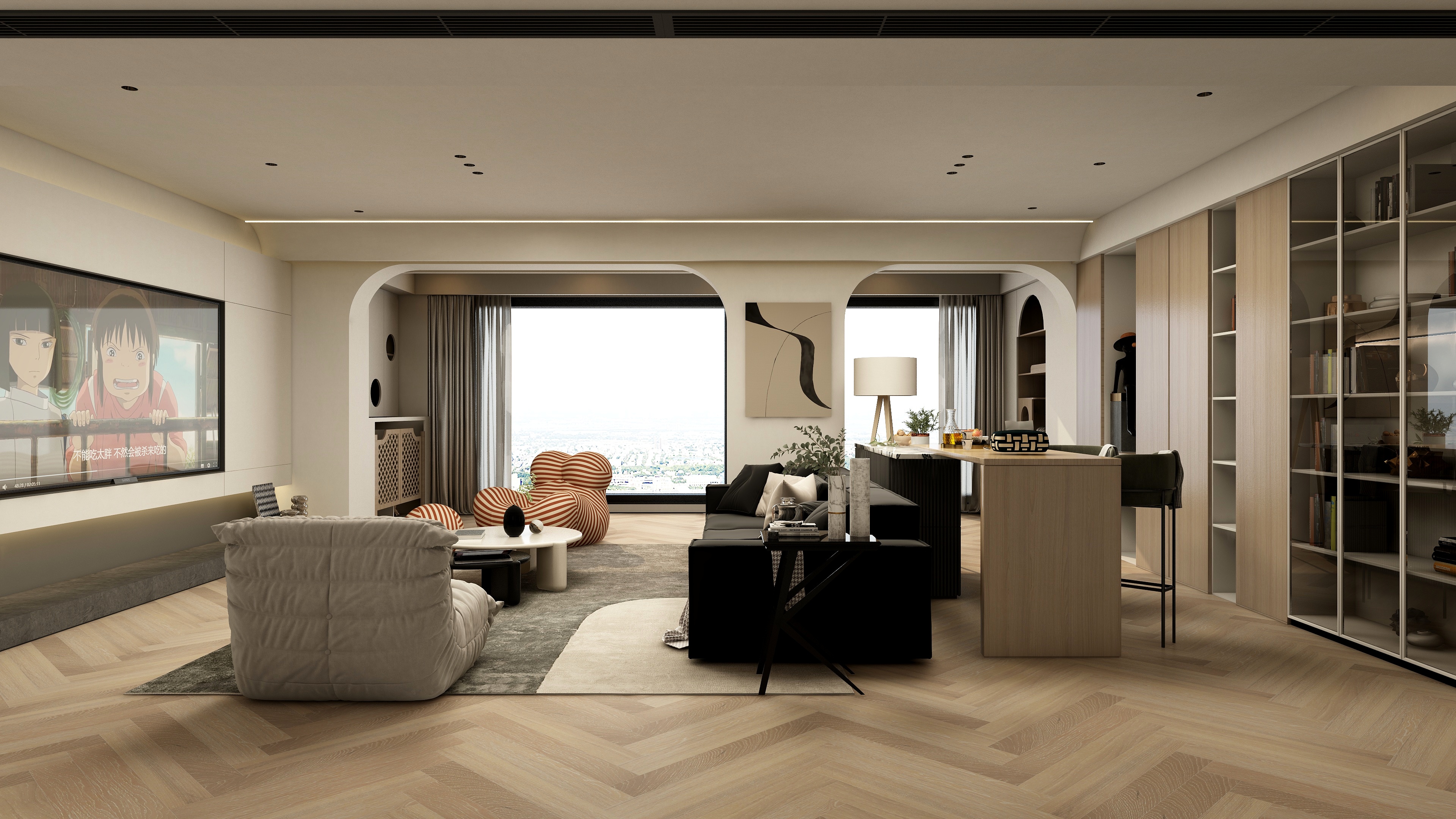 张煜强煜境设计-185平米现代简约大平层装修效果图