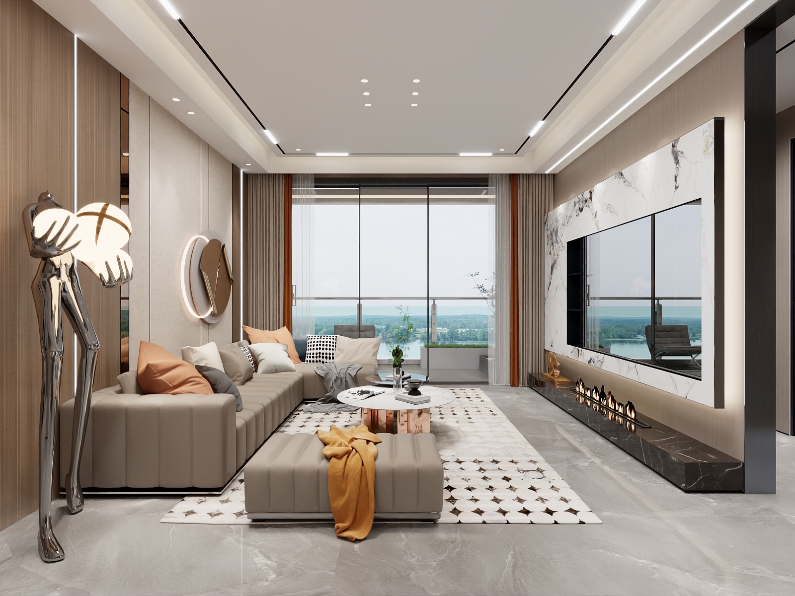 湛智华-现代轻奢201平5房装修效果图