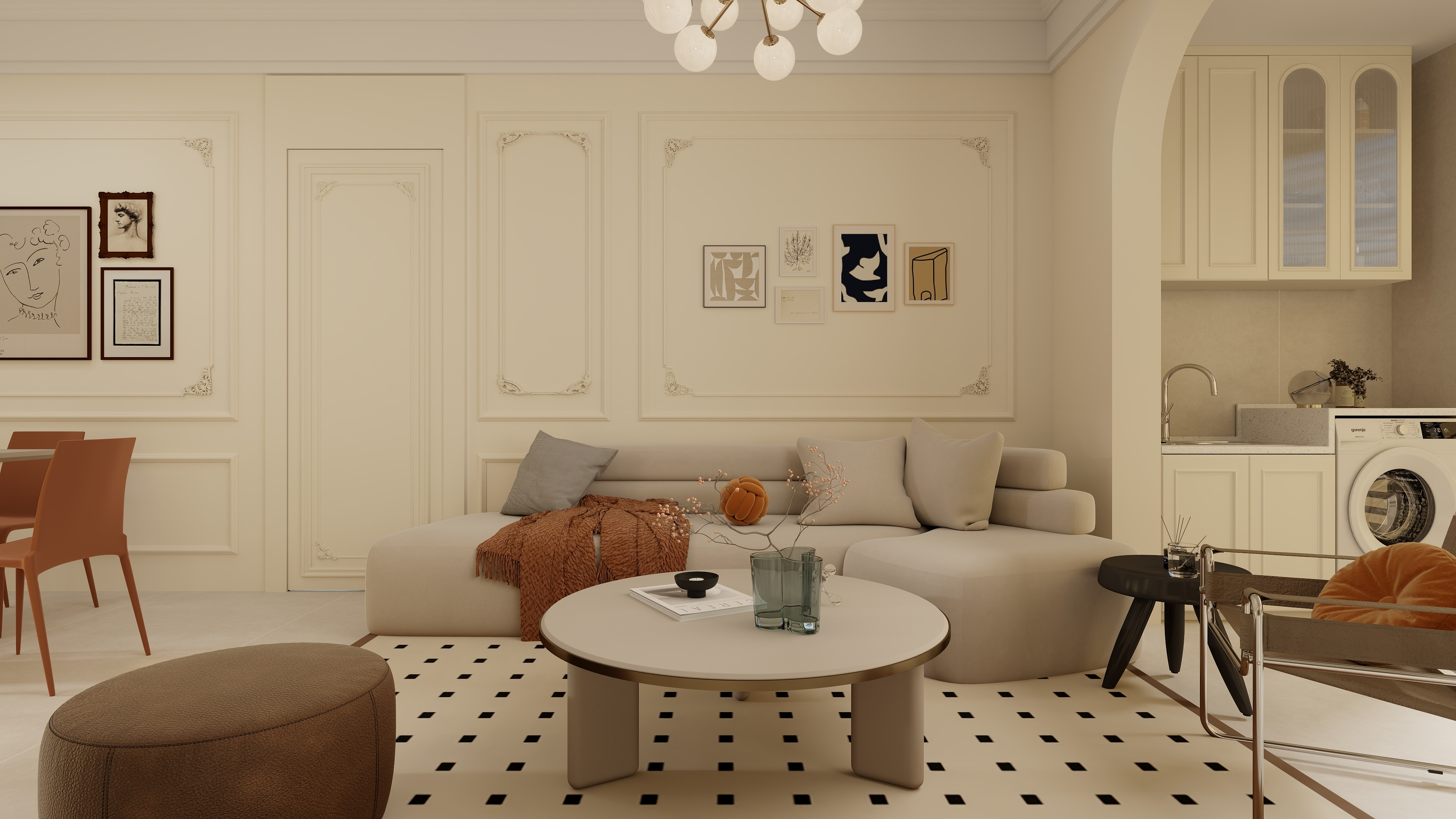 LHY881006-125平法式奶油-装修设计方案