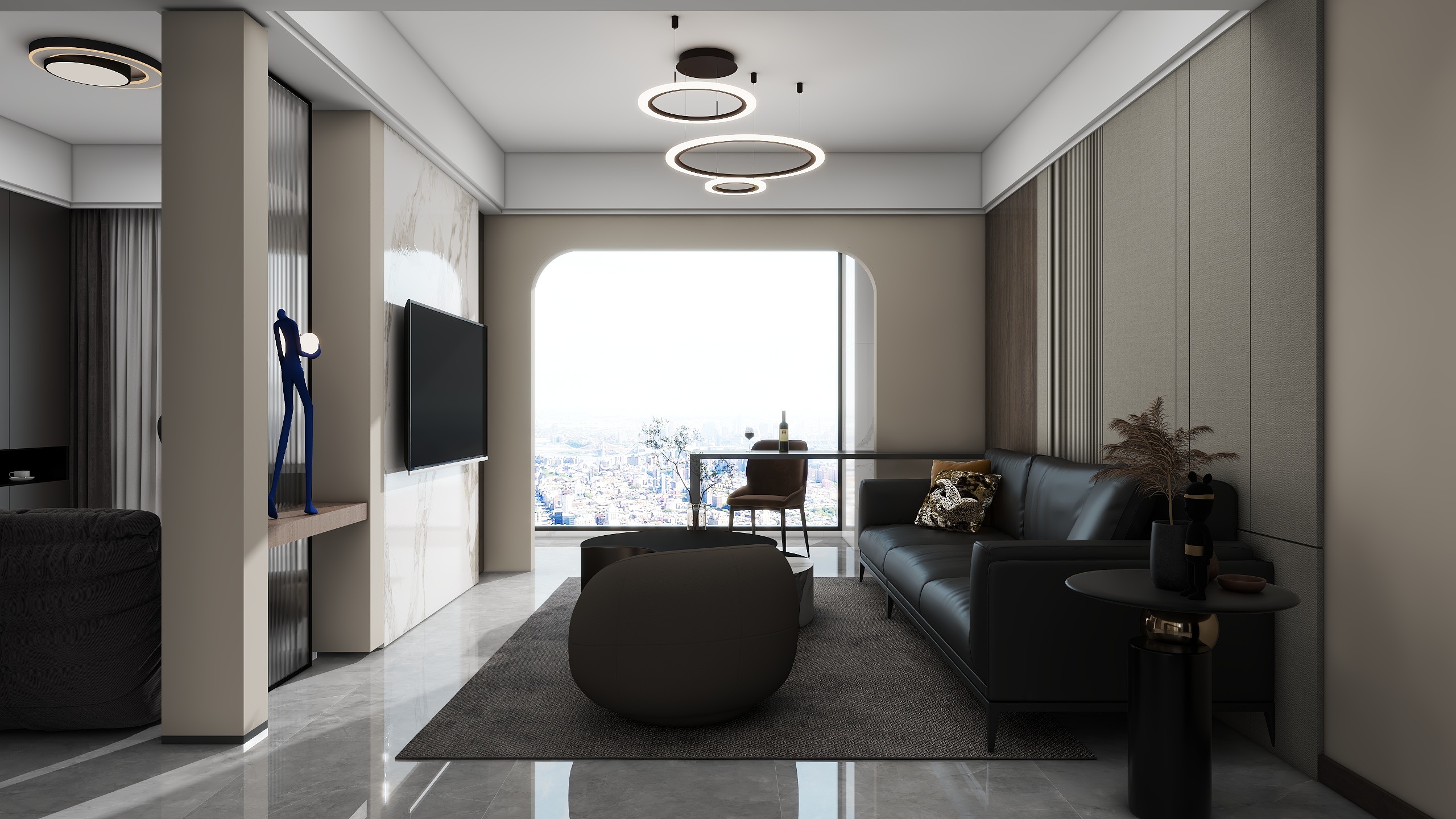 宿迁精品馆-意式轻奢·两居90m²·全屋全景装修效果图