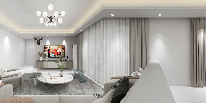 绿庭装饰周鹏-富竹苑二期7栋1904效果图-装修设计方案