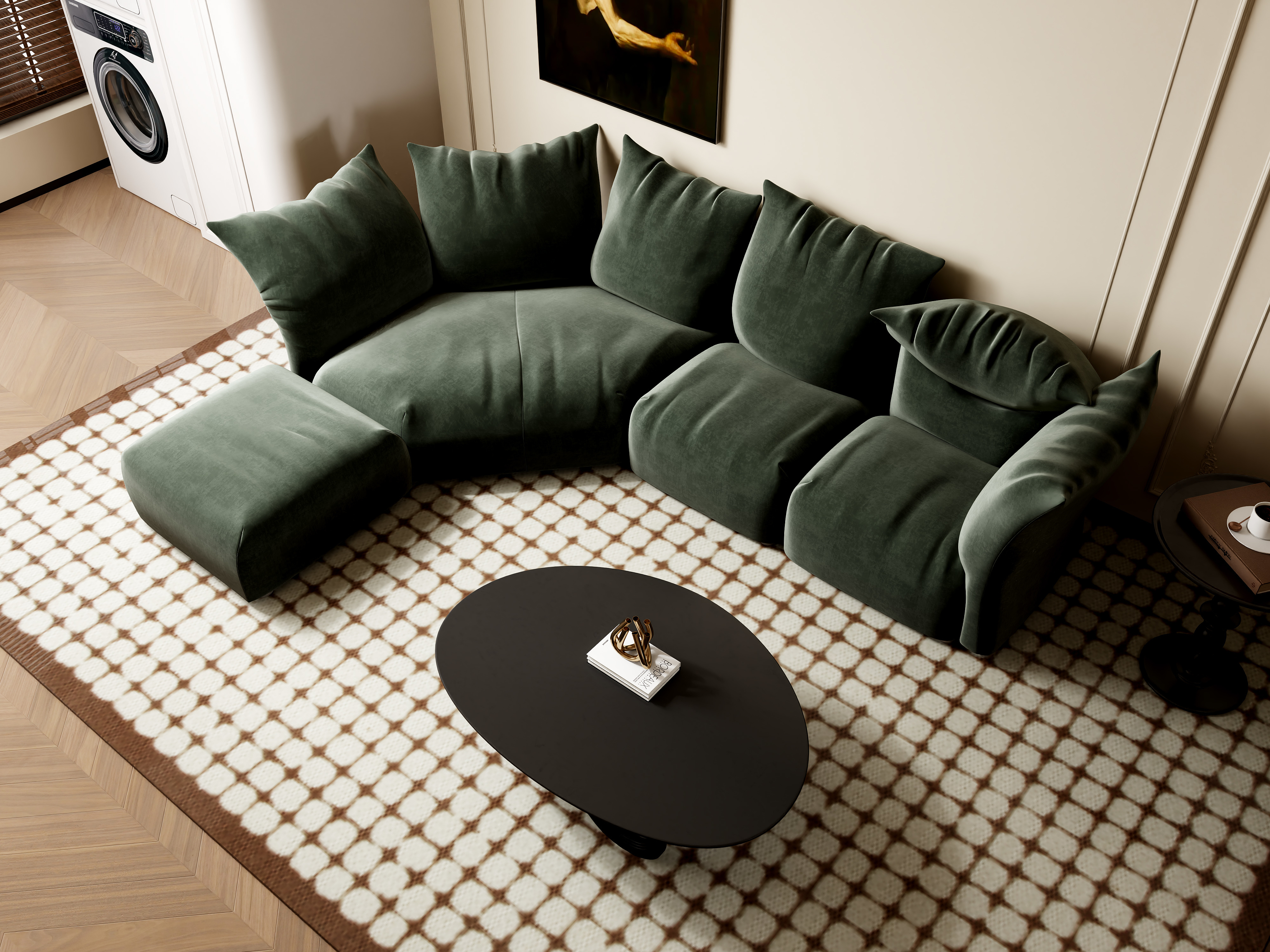 沉舟木作-法式复古-客餐厅-木地板装修效果图