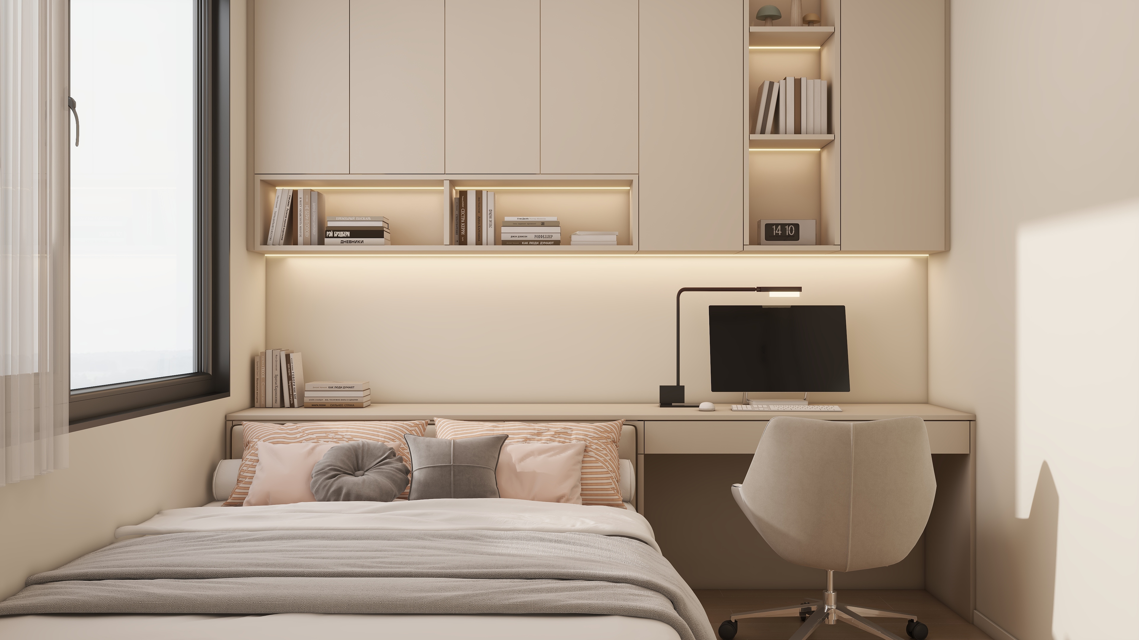 庄育霖-富津馨苑89平奶油风3室装修效果图