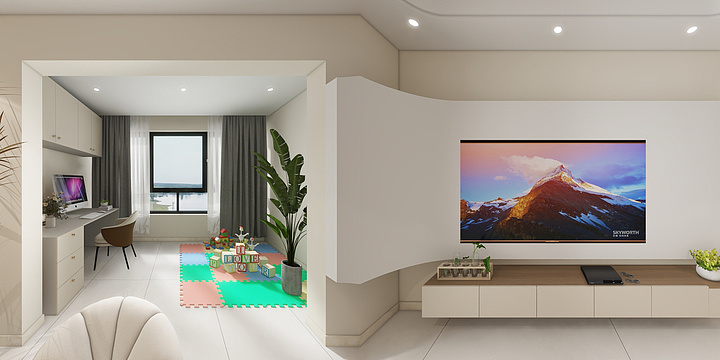 设计师董涛- 美景公园106严师奶油风-装修设计方案