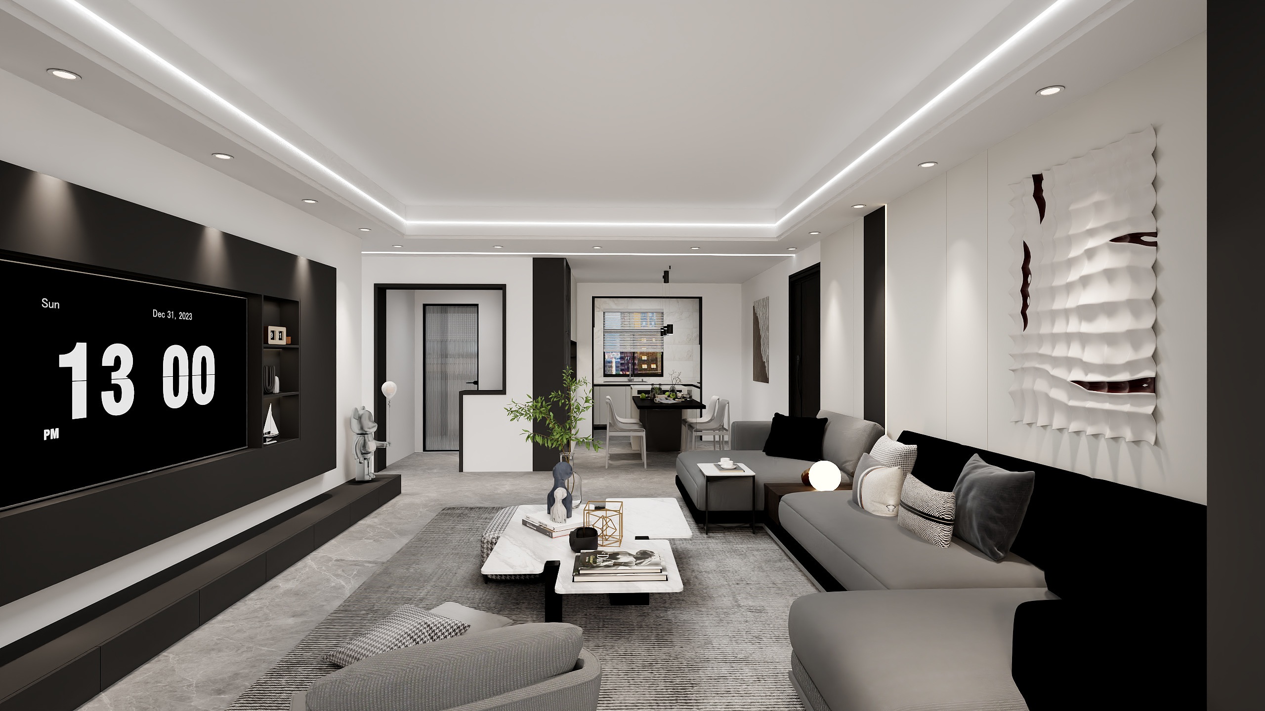 三份暖@阳-6-11现代黑白灰-装修设计方案