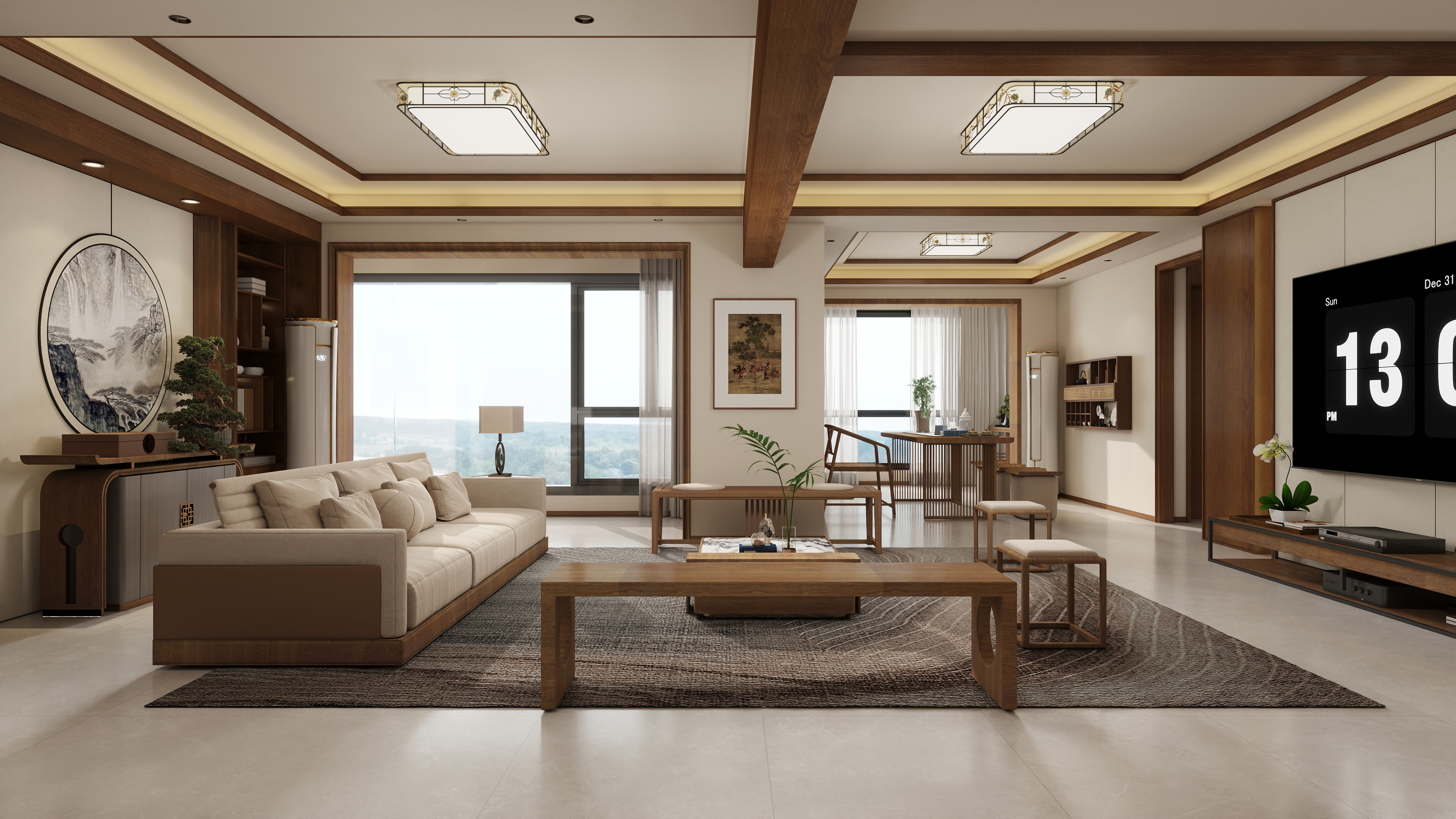 张煜强煜境设计-215平米新中式大平层装修效果图