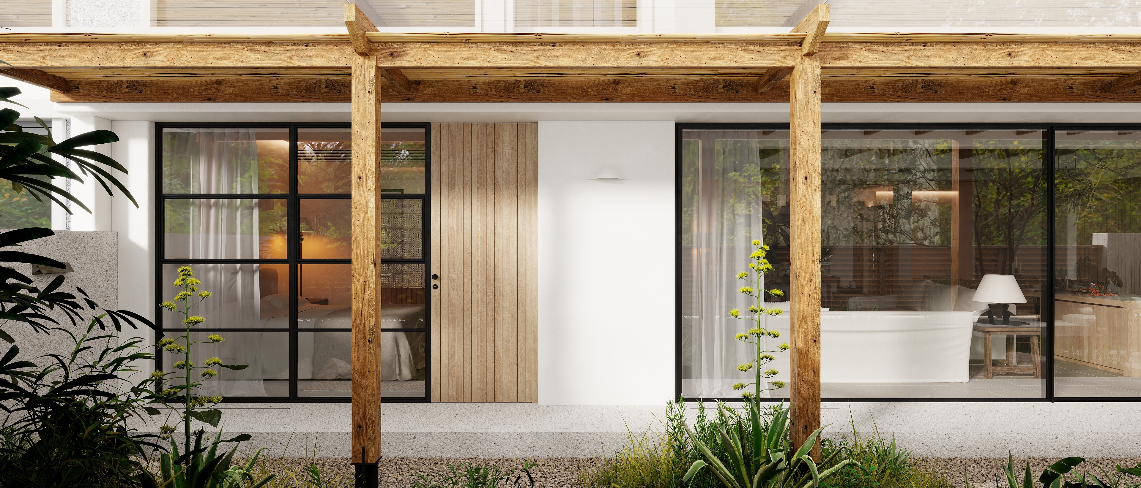 熬暖酱-重庆龙湖学樘府南法自然主义私宅一层前花园装修效果图第1张