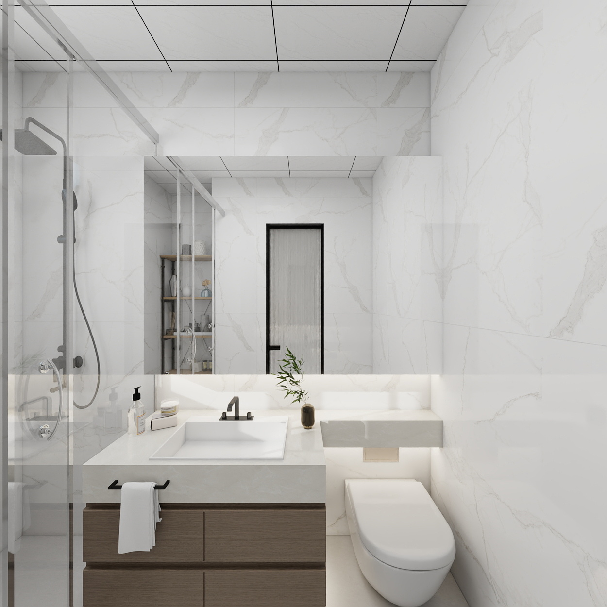 艺雅丽-65平原木现代简约 一层卫生间装修效果图第4张