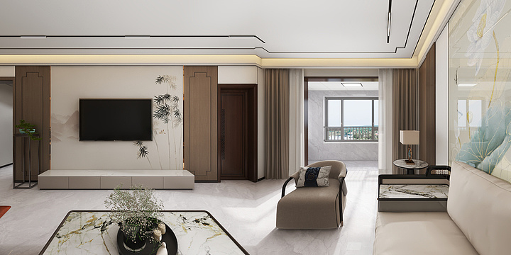 宏柏建材设计师-新中式户型-装修设计方案