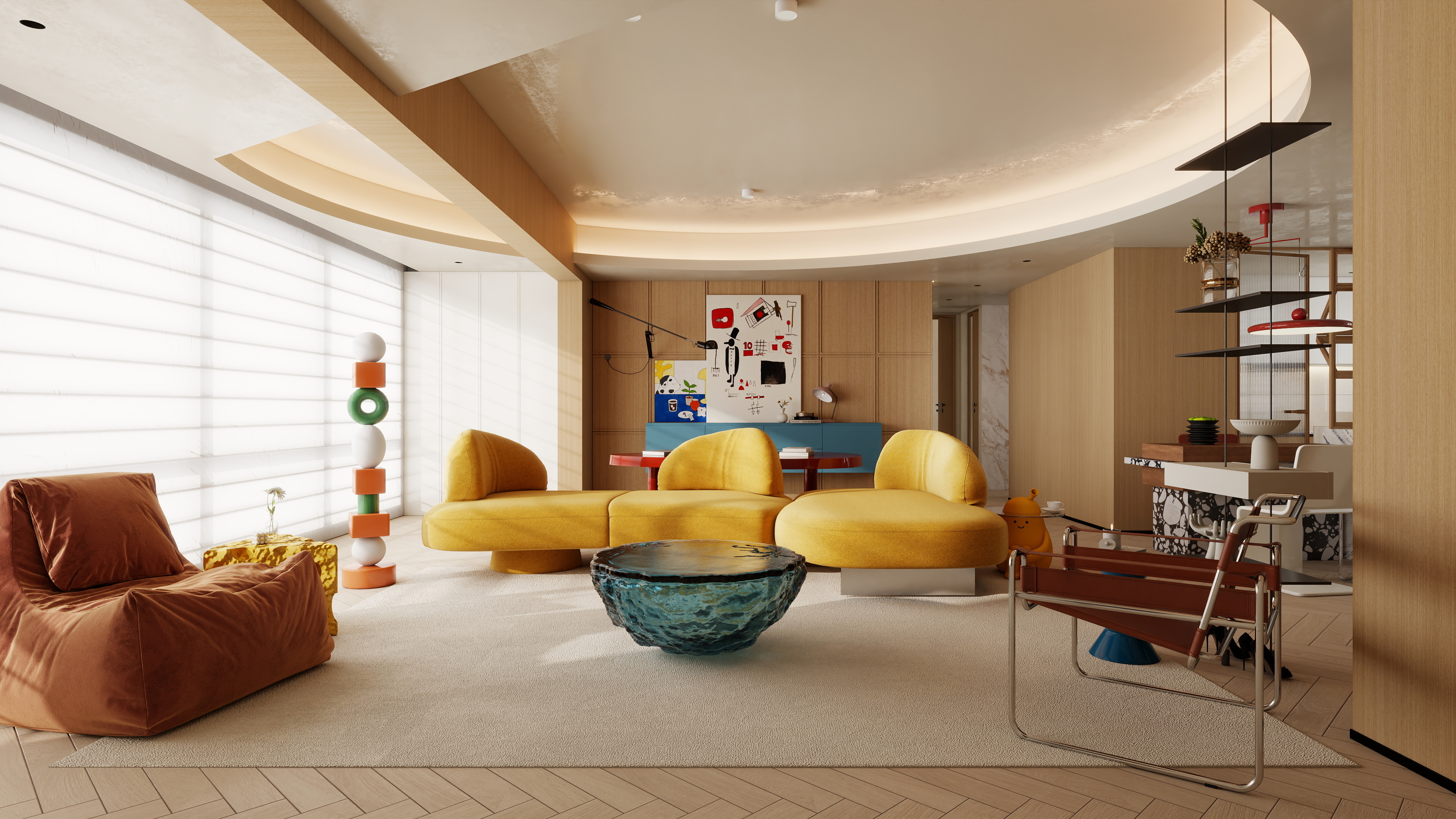 骑摩托的装修仔-金茂观山湖126㎡3室装修效果图