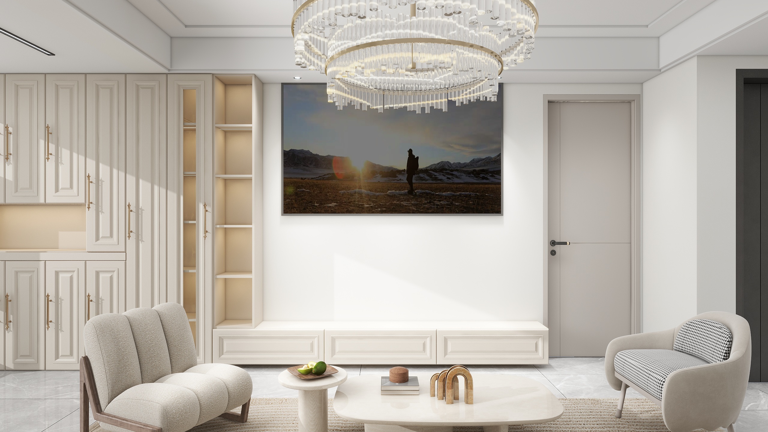 设计师玉京子-天悦域荣奶油装修效果图