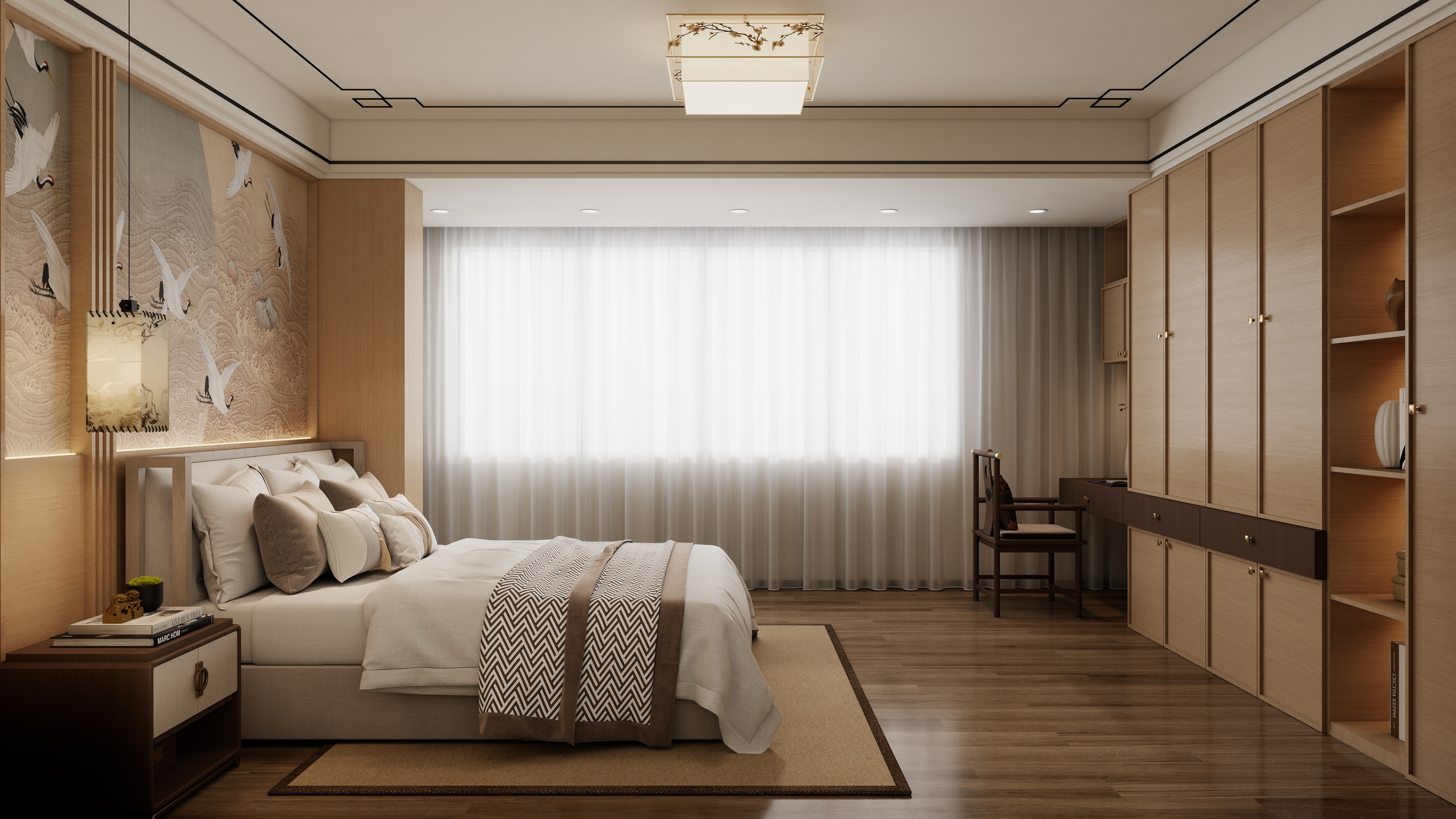 庄育霖-德埔小区150平新中式3室装修效果图