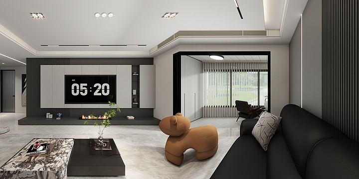 滕州美之aAwi-尚贤府极简黑白灰-装修设计方案