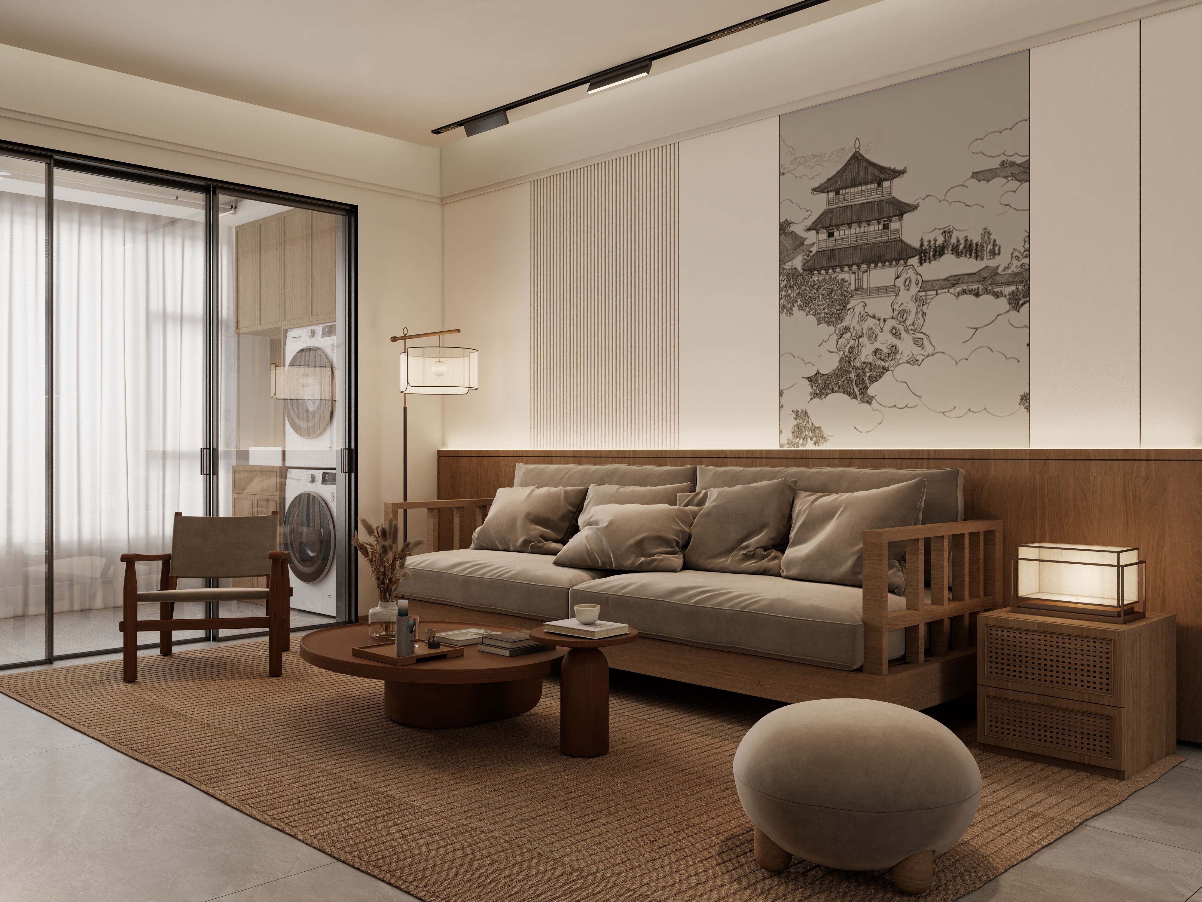 李佳洋-荣辉桂园113平新中式3室装修效果图