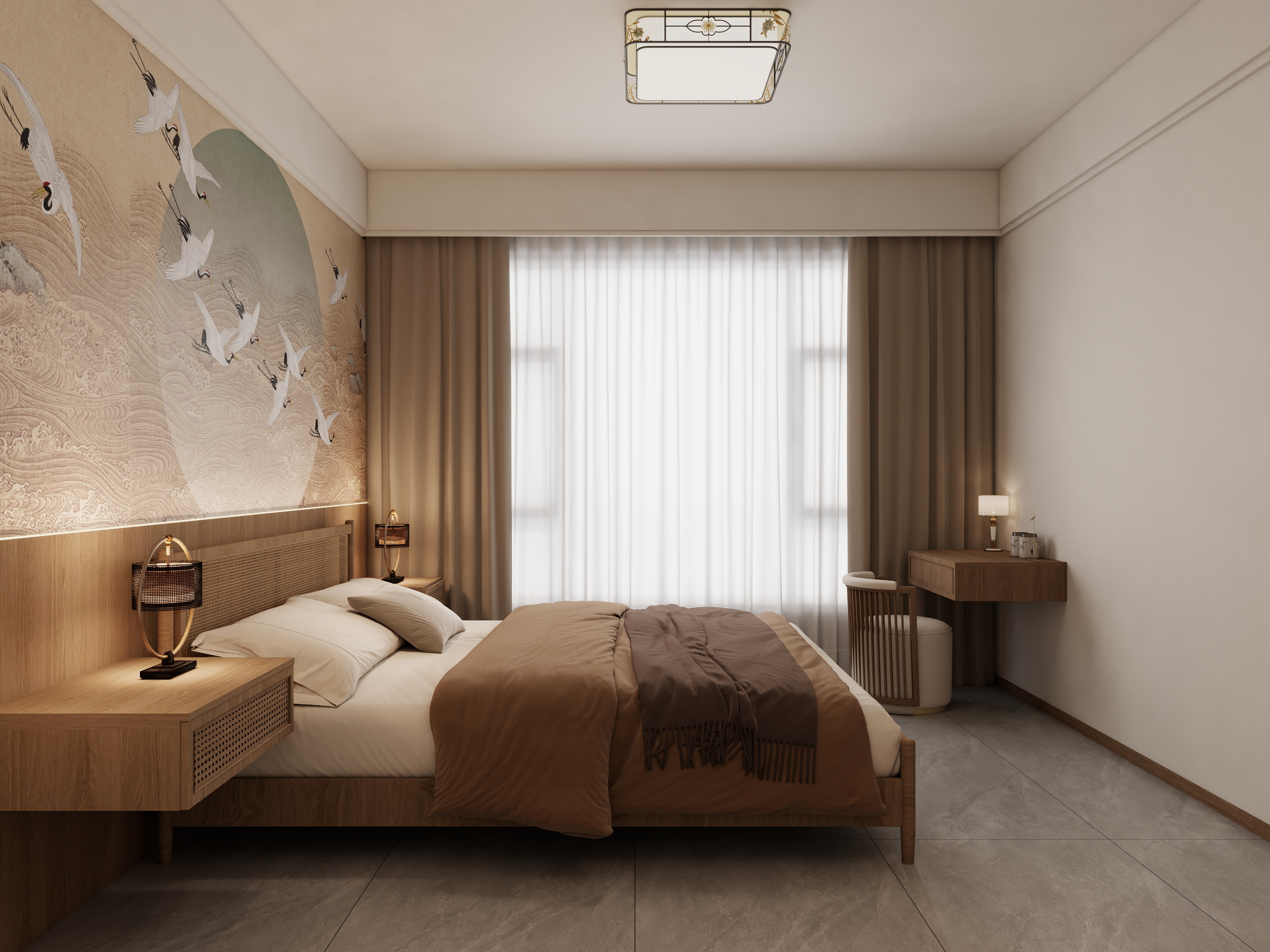 李佳洋-荣辉桂园113平新中式3室装修效果图