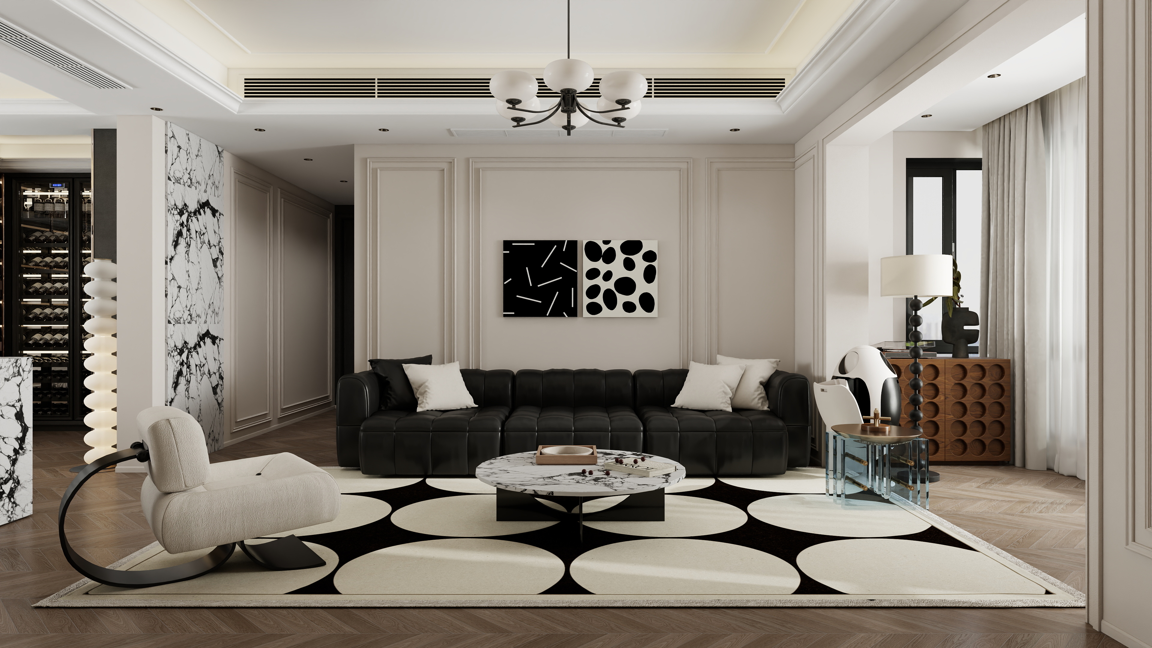 张煜强煜境设计-256平米法式时尚复式六房装修效果图