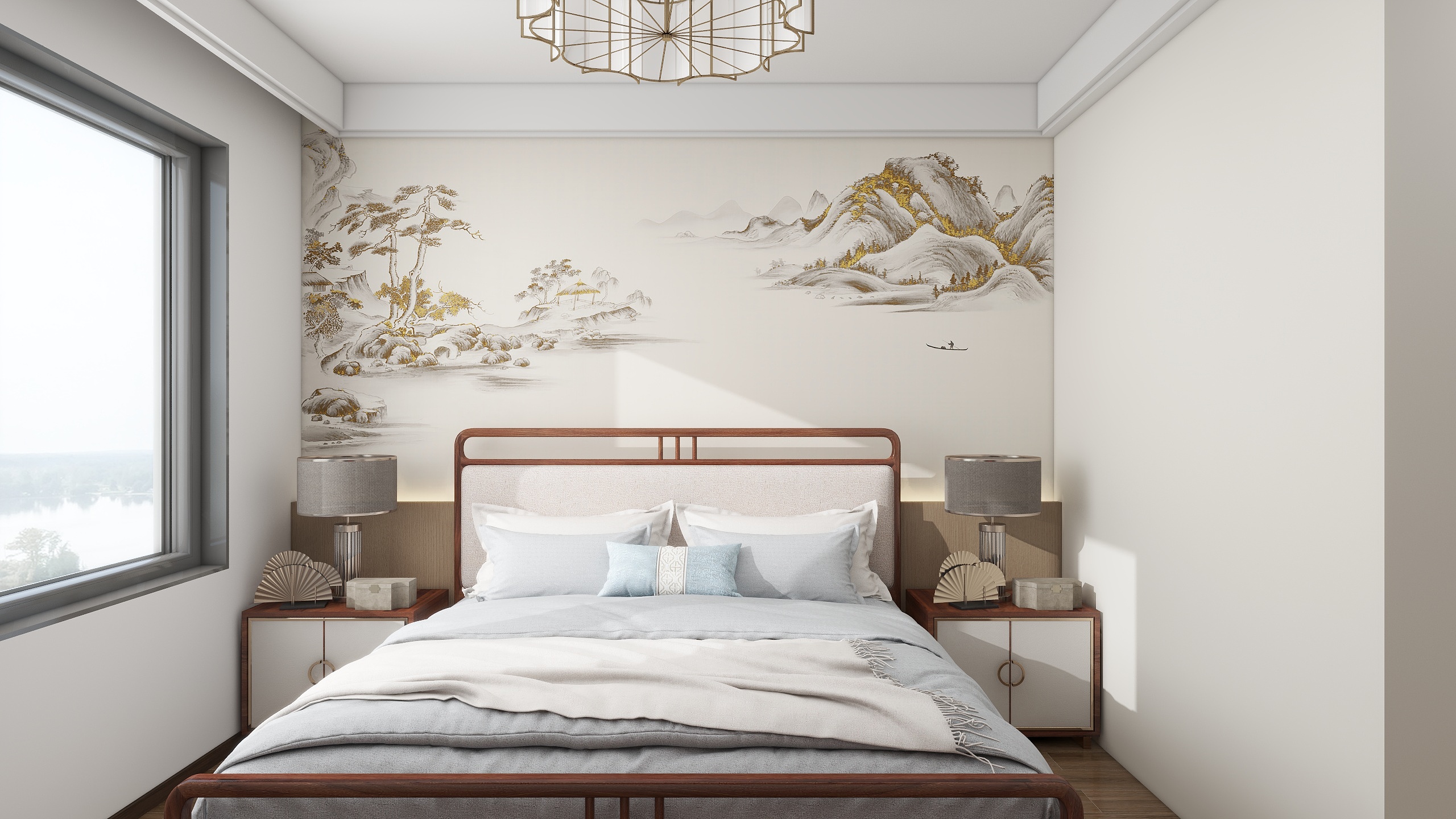 设计师玉京子-滨河珑府新中装修效果图