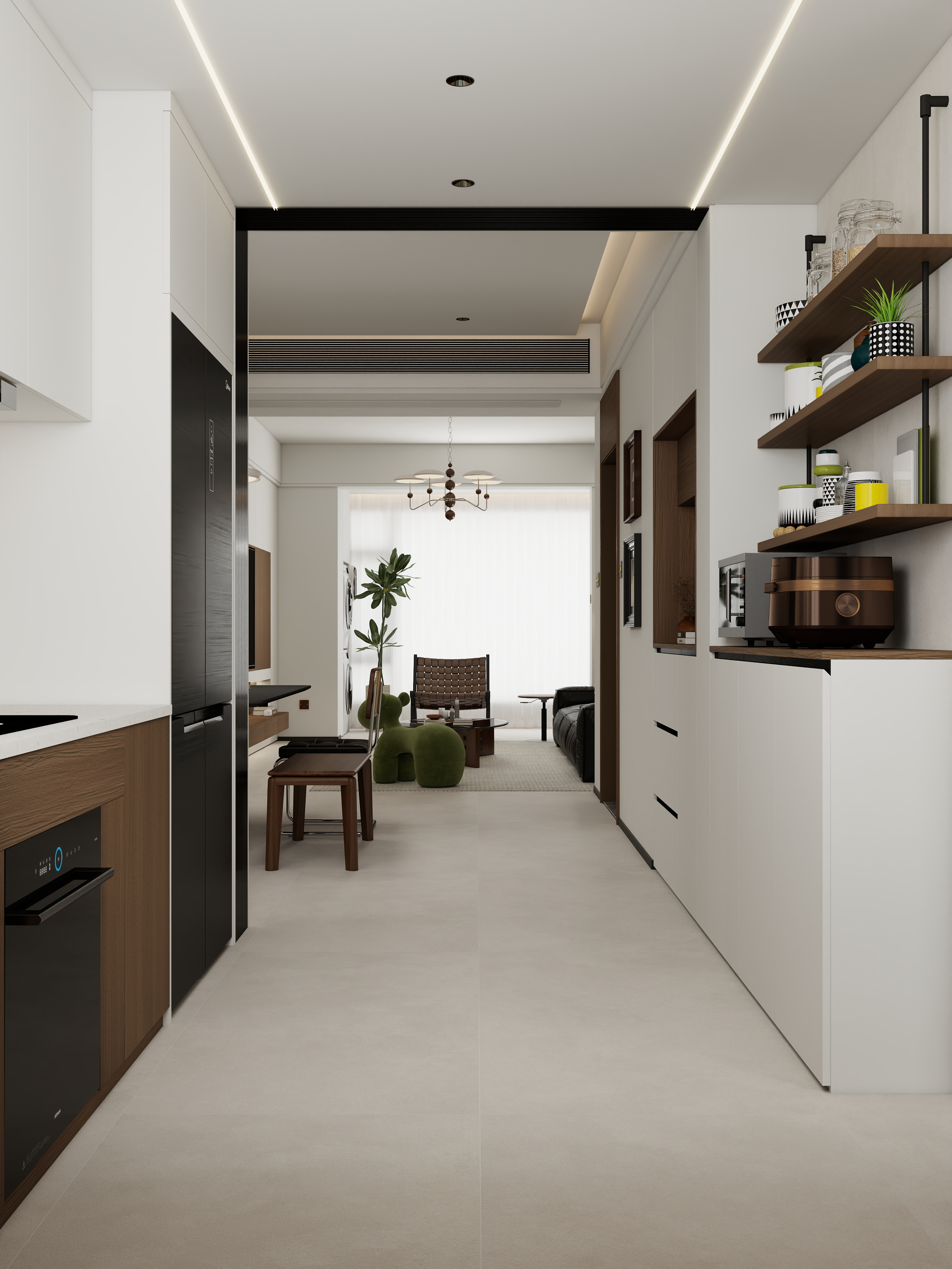 张煜强煜境设计-120平米简约中古奶油四房装修效果图