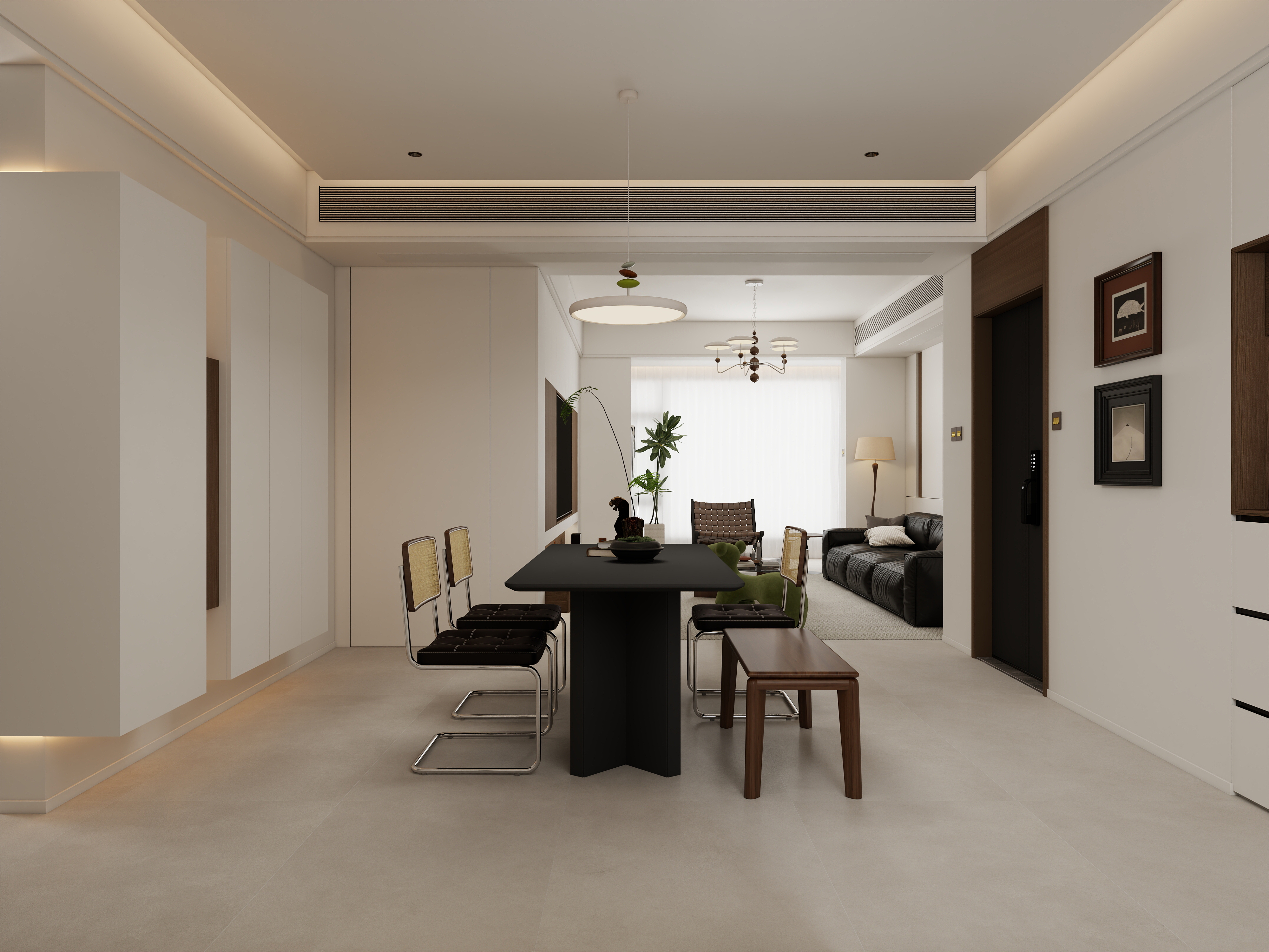 张煜强煜境设计-120平米简约中古奶油四房装修效果图