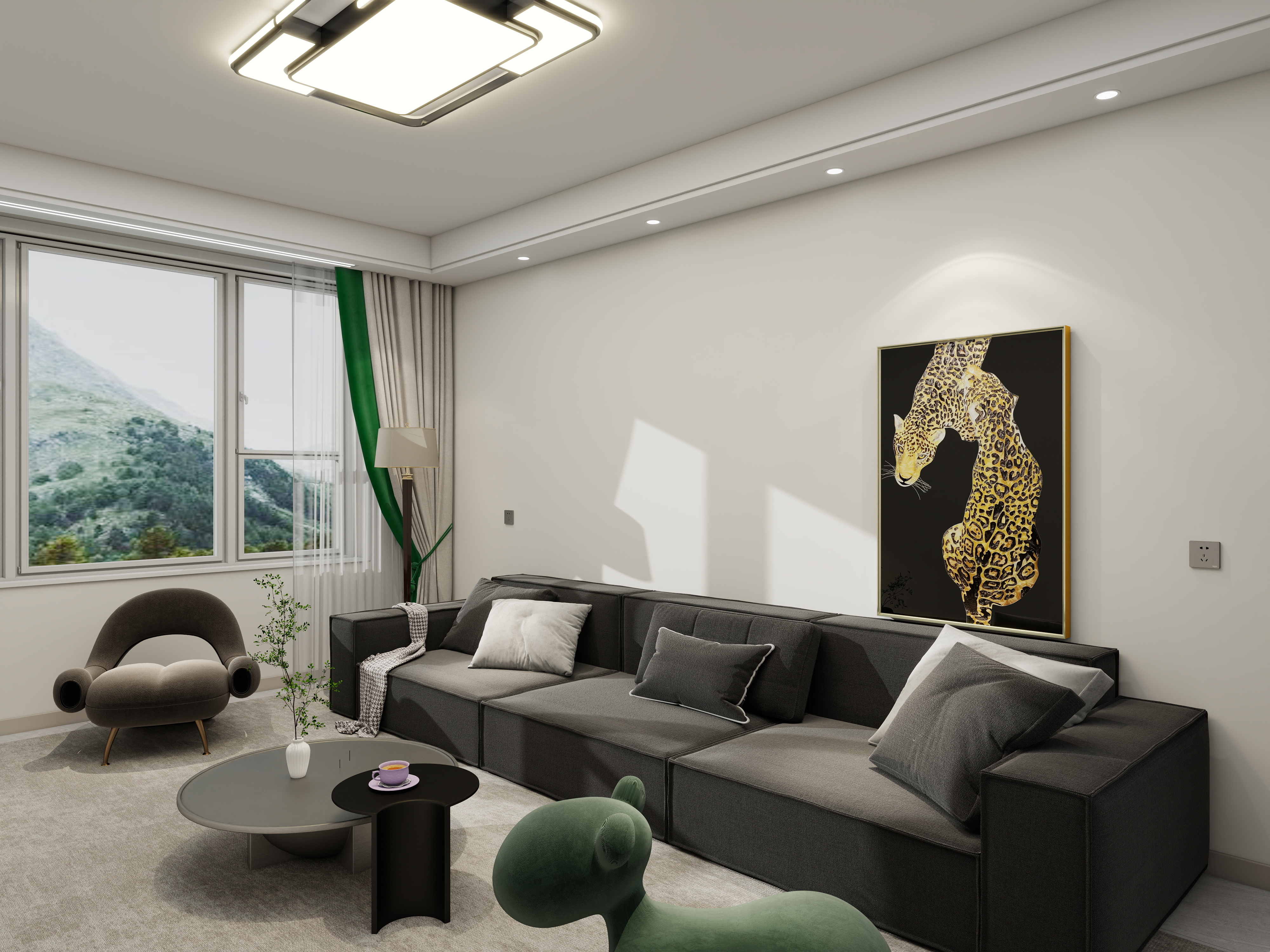 全案设计师张红-旭日兰庭小区76㎡2室-轻奢风格-装修设计方案