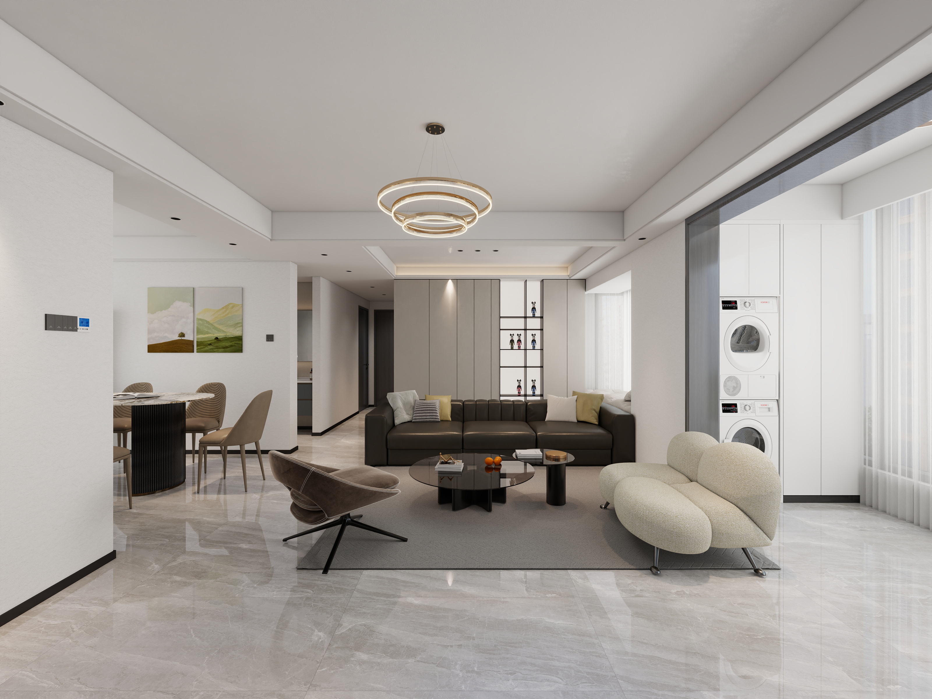 设计师千可-现代简约128m²四房二厅T-装修设计方案