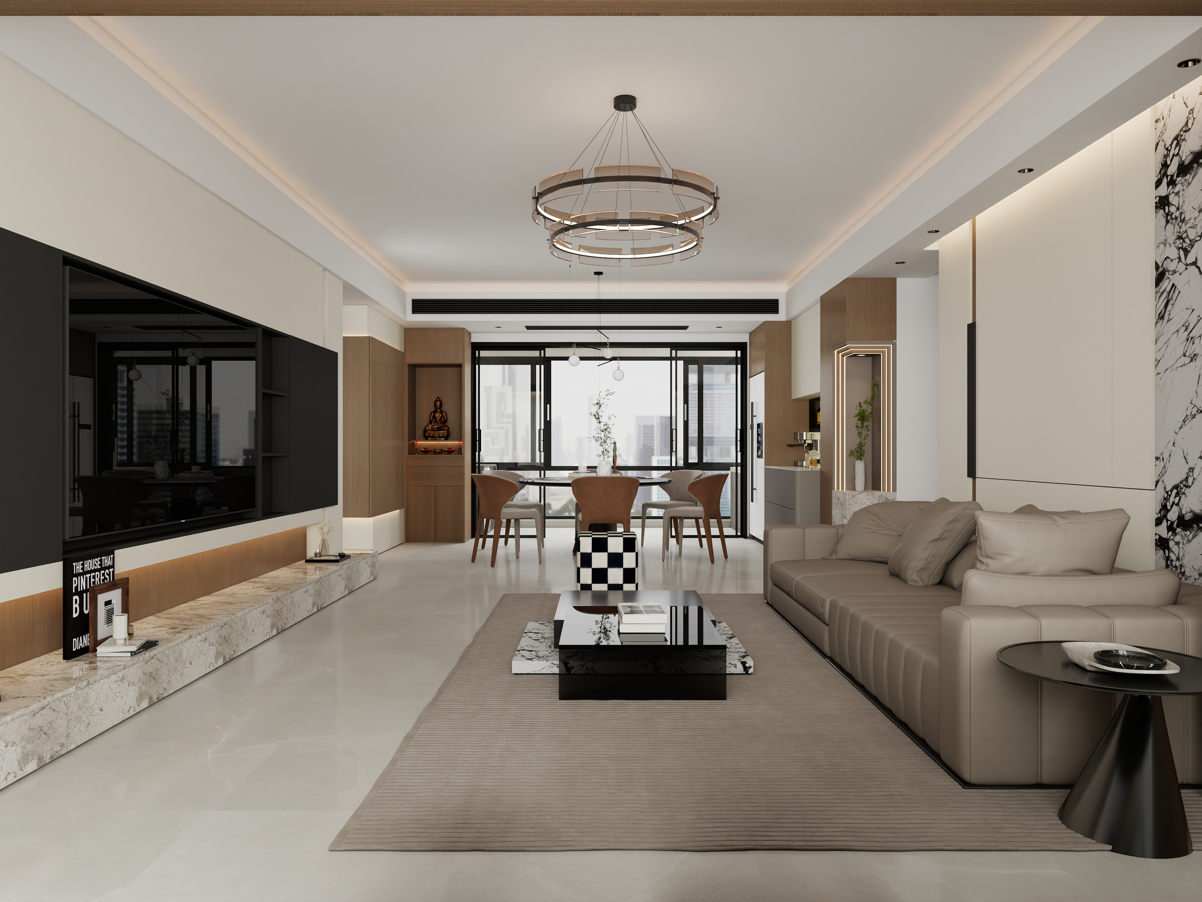 张煜强煜境设计-新熙花园155平米现代轻奢四房-装修设计方案