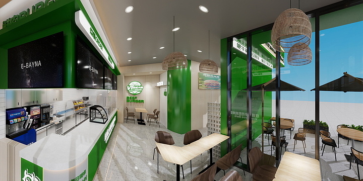 设计名字太难取-工装现煎汉堡装修效果-装修设计方案