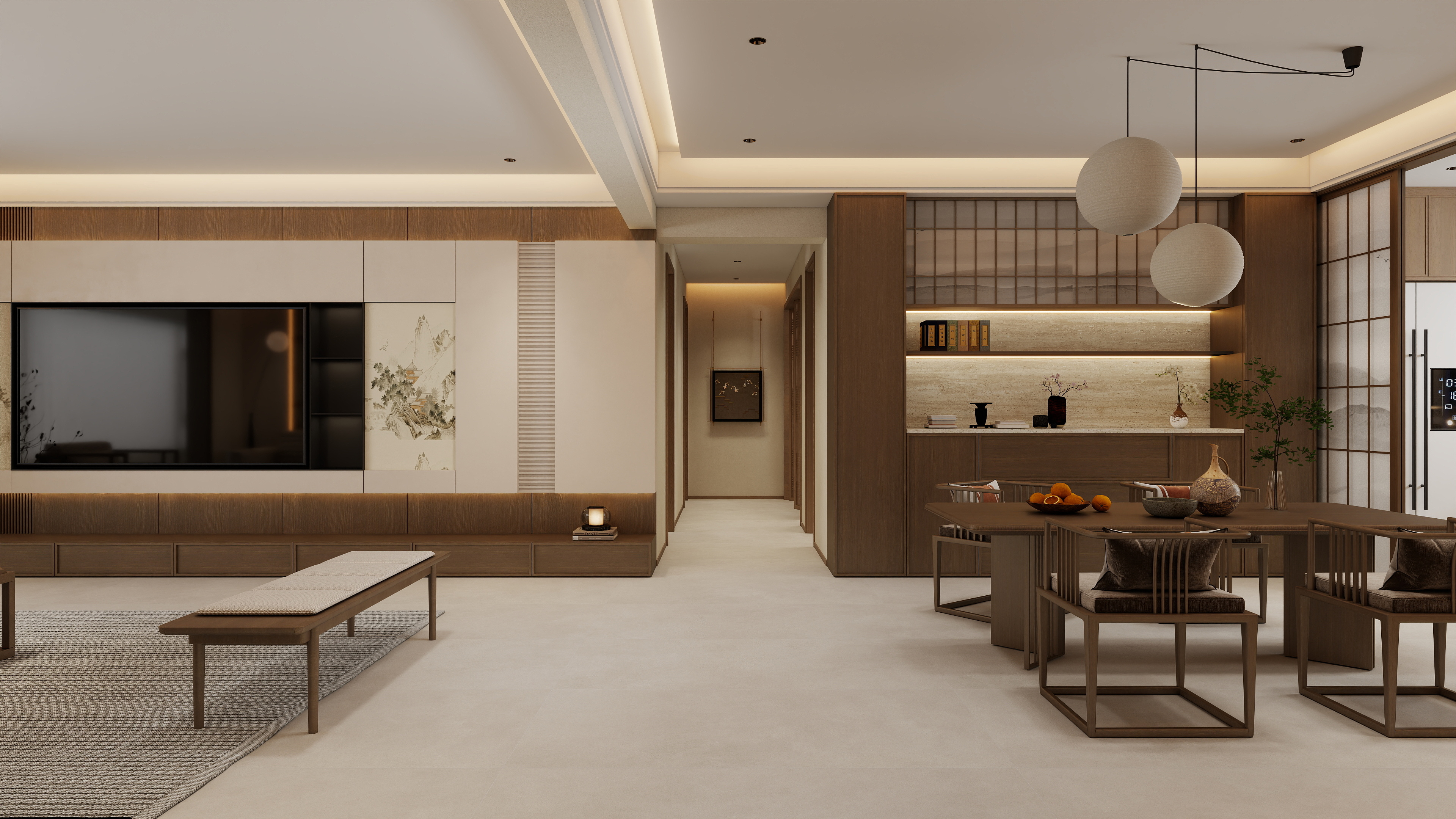 张煜强煜境设计-158平米宋氏新中式四房装修效果图